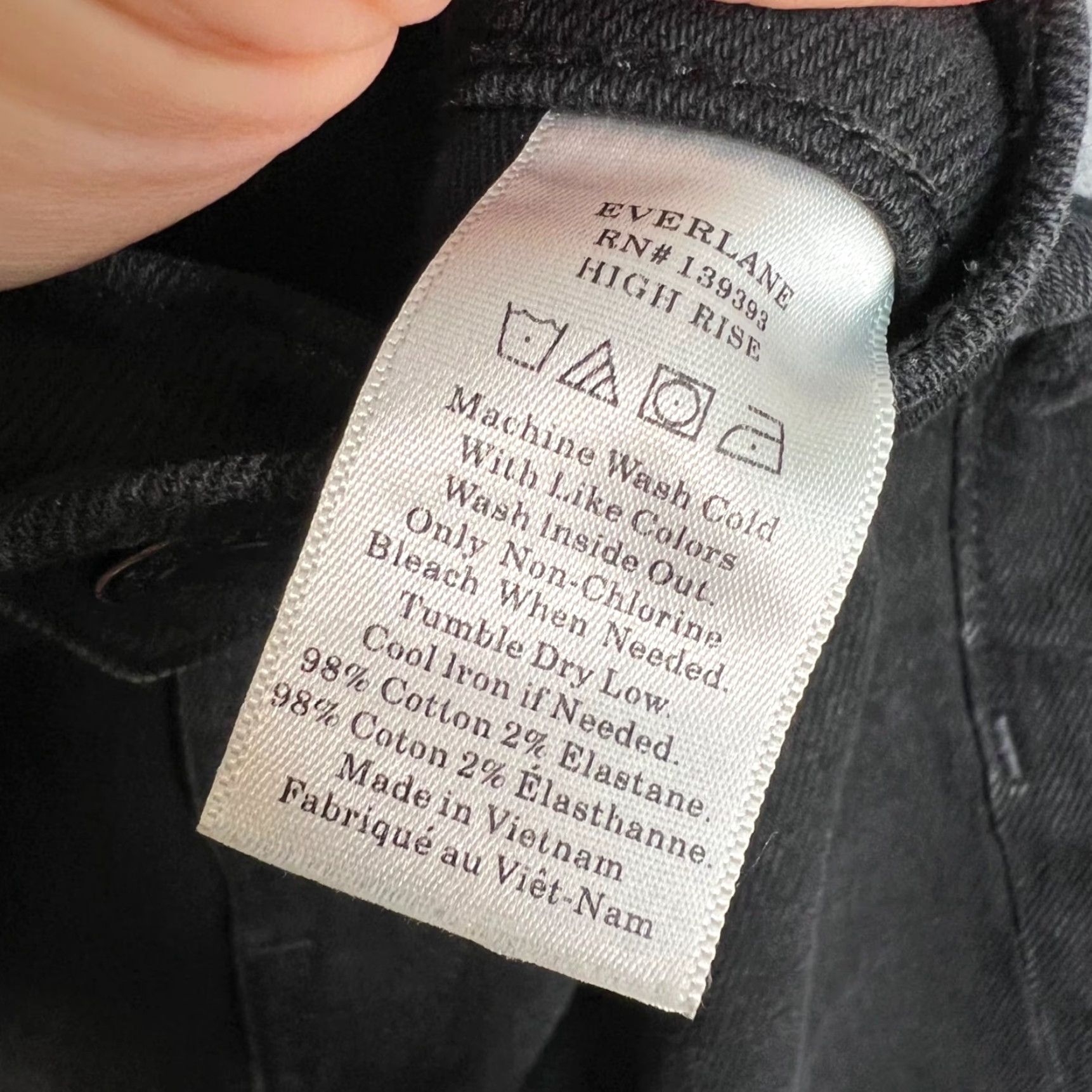 Everlane Everlane Womens Jeans Skinny Ankle 24 Black Cotton Blend Denim 5-Pocket Stretch Mid Rise Regular Inseam 26" Adult Women Size 24" / US 00 / IT 34 - 4 Thumbnail