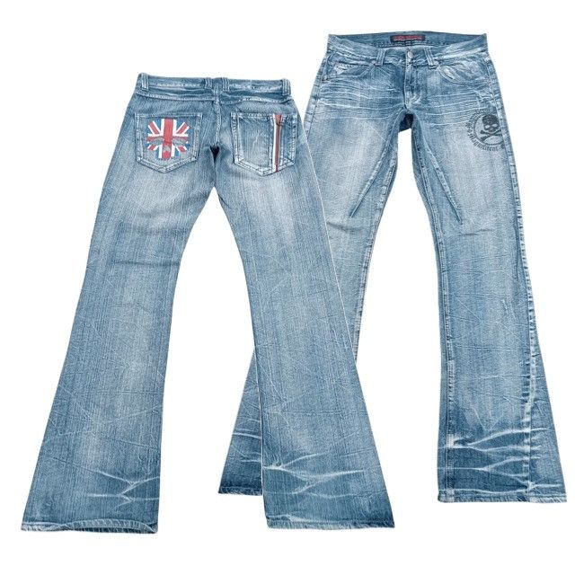 Seditionaries 🔥 Vintage Flare JACK SERIKA Seditionaries Skulls Jeans Size US 32 / EU 48 - 19 Thumbnail