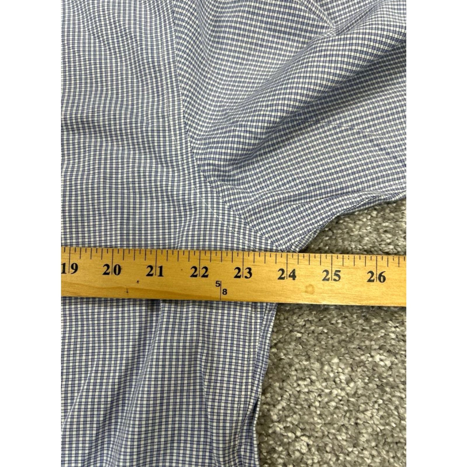 Brooks Brothers Brooks Brothers Dress Shirt Mens 16 Blue White Cotton Button Up Regular Size 16 Blue Plaid Vintage No Mens Size 42R - 5 Thumbnail