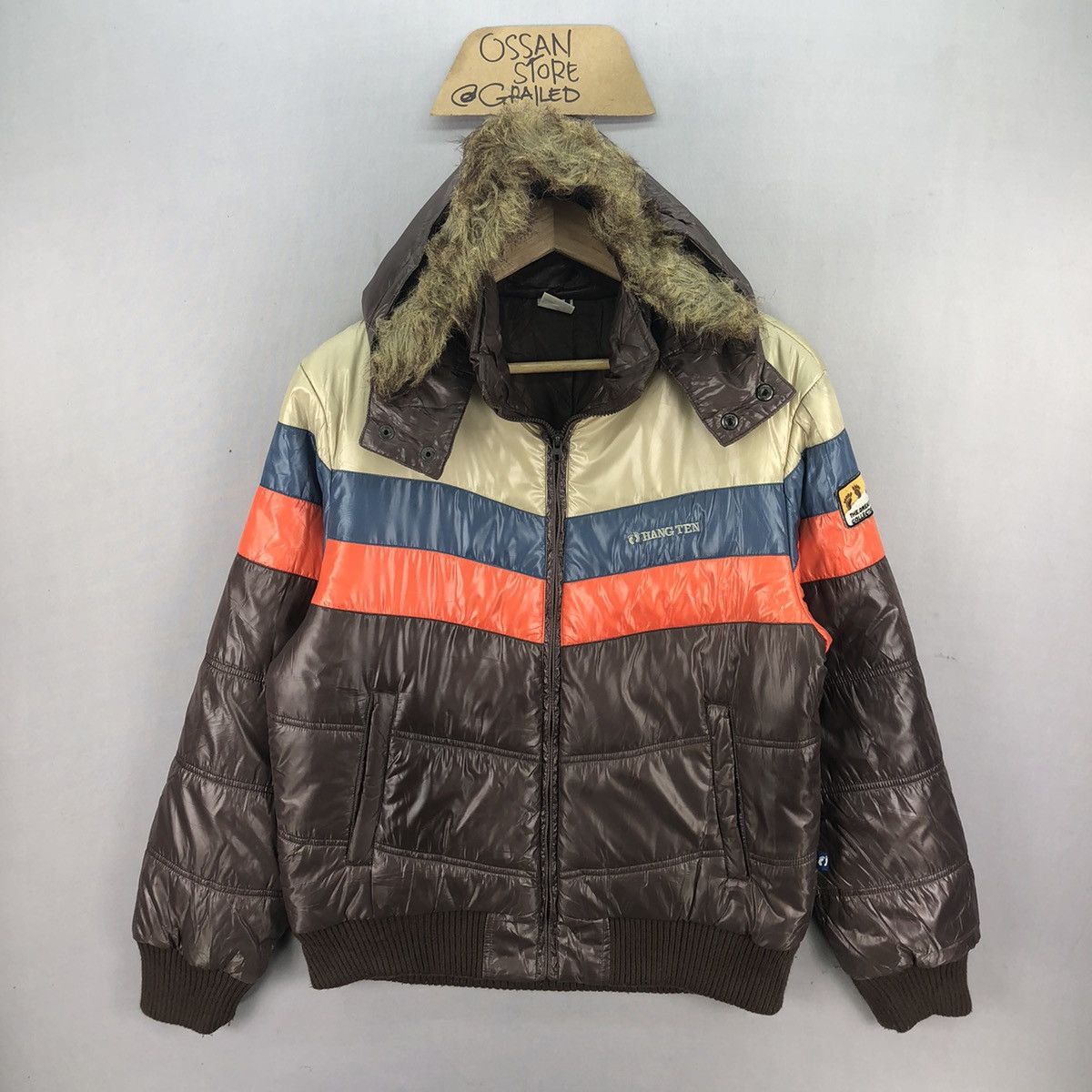 Hang Ten Vintage 2000s Hang Ten Surf Faux Fur Puffer Jacket Size US M / EU 48-50 / 2 - 1 Thumbnail