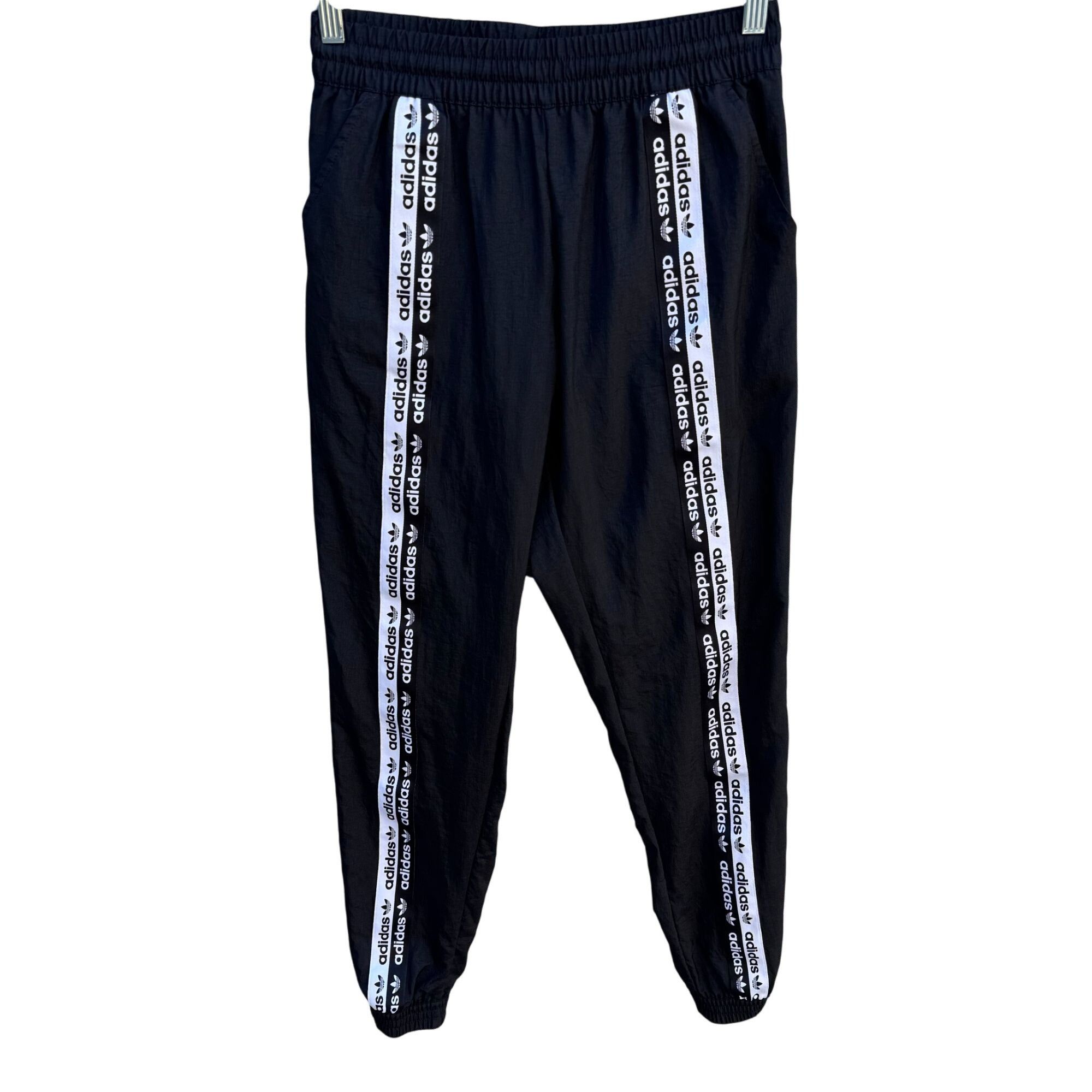 Adidas Adidas Originals Womens Black Logo Tape Track Jogger Pants A Size 27" / US 4 / IT 40 - 1 Thumbnail
