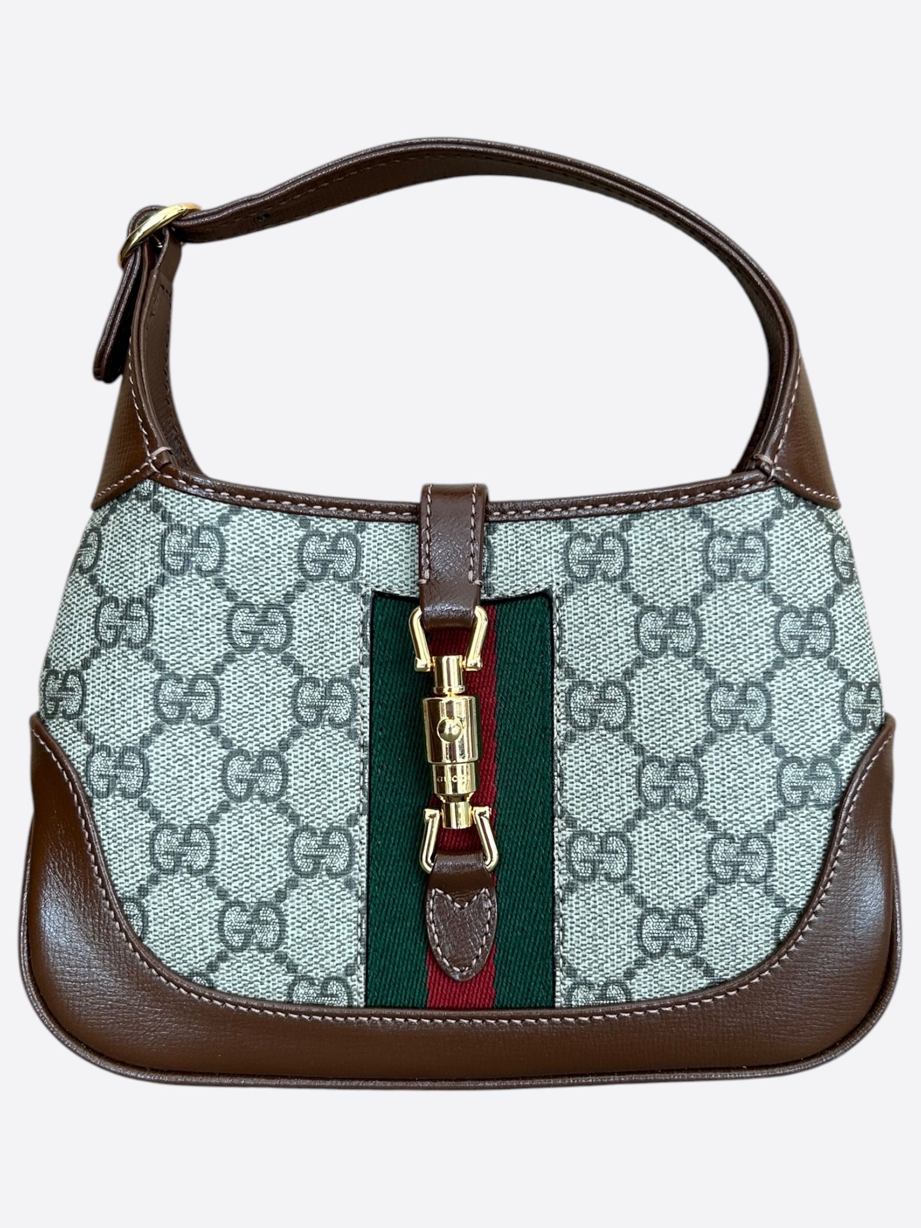 Gucci Gucci Beige & Brown GG Monogram Jackie 1961 Mini Bag Size ONE SIZE - 2 Thumbnail