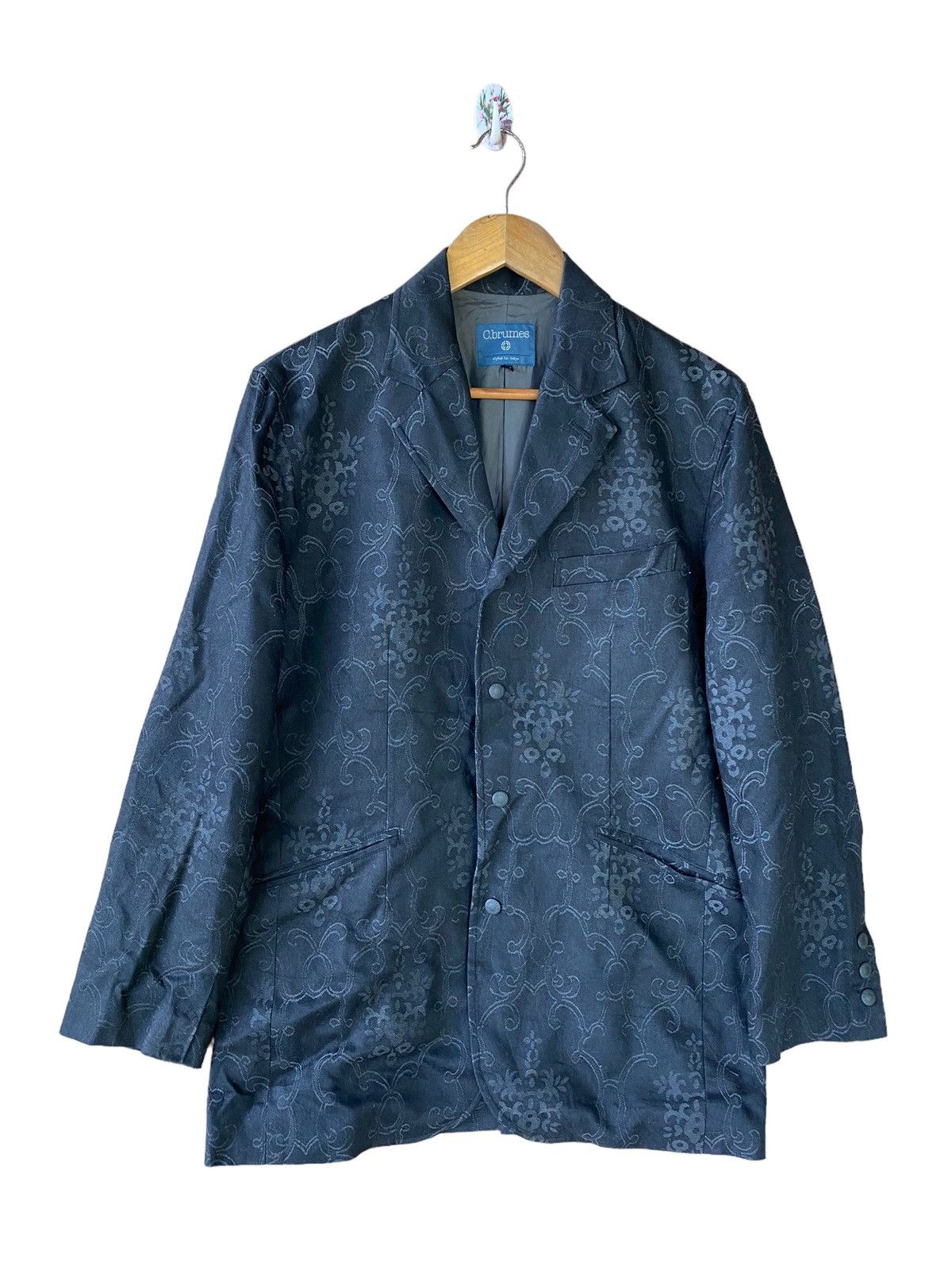 Designer × Japanese Brand Stylish C.brumes Blue Floral Pattern Tokyo-Inspired Fashion Size US M / EU 48-50 / 2 - 1 Thumbnail