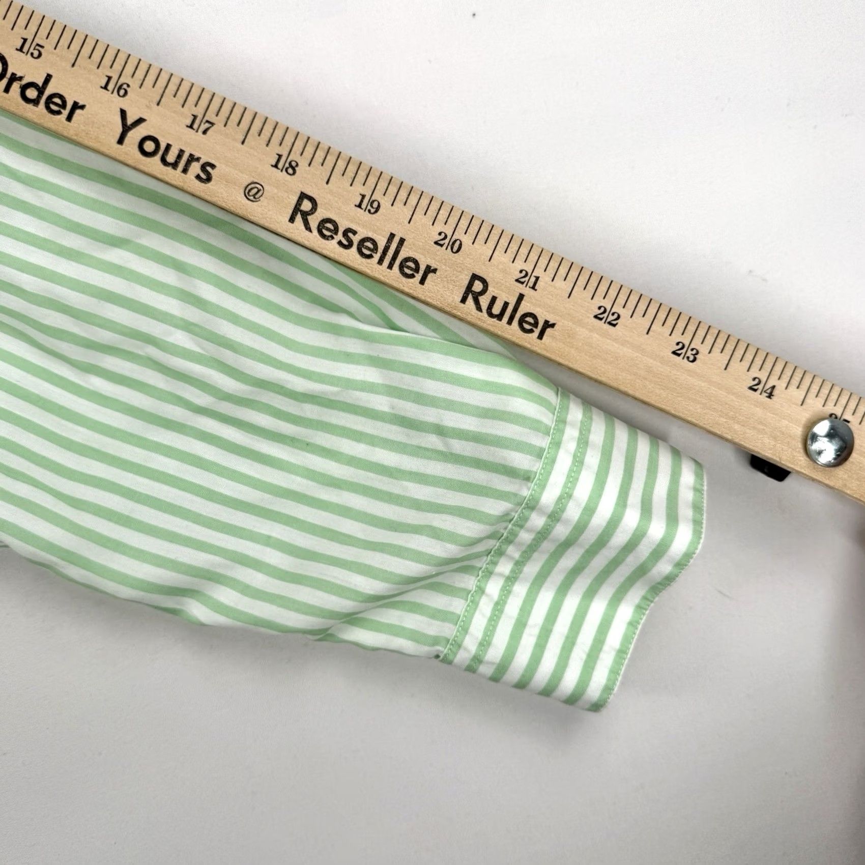 Sporty & Rich Sporty & Rich Shirt Unisex M Green Striped Button-Up Embroidered Collared Long Sleeve Size M / US 6-8 / IT 42-44 - 5 Thumbnail