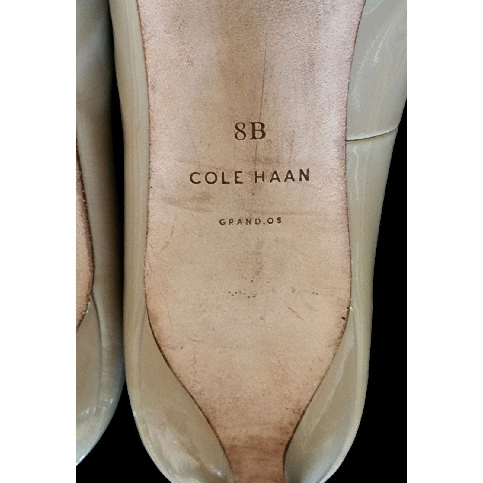 Cole Haan Cole Haan Grand.OS 8.5 B Tan Leather Peep Toe Pumps size 8 Size US 8 / IT 38 - 9 Thumbnail