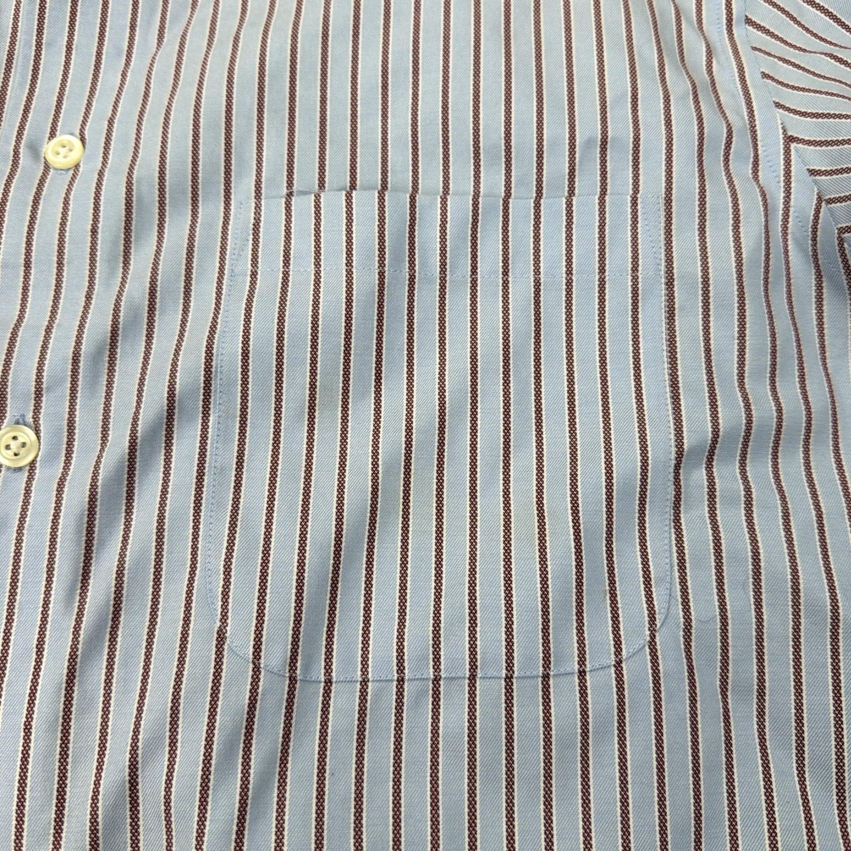 Pronto Uomo Pronto Uomo Shirt Mens Large Blue Stripe Non Iron Dress Button Front Long Sleeve Size 42R - 2 Thumbnail