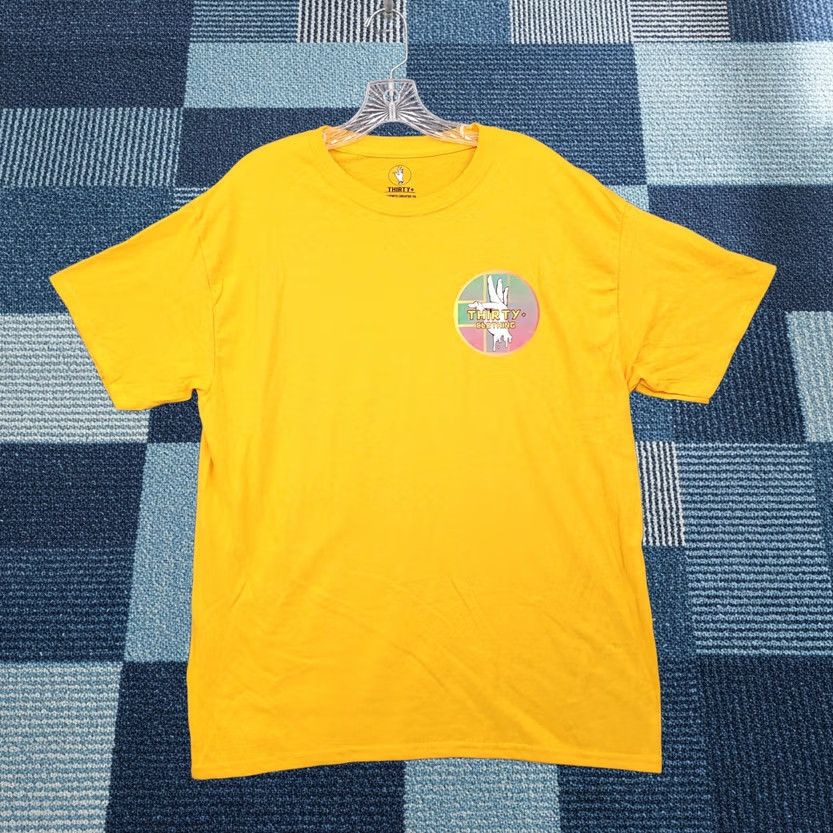 Vintage Thirty+ Shirt Mens L Yellow Short Sleeve Pullover Crew Neck Graphic Logo Size US L / EU 52-54 / 3 - 1 Thumbnail