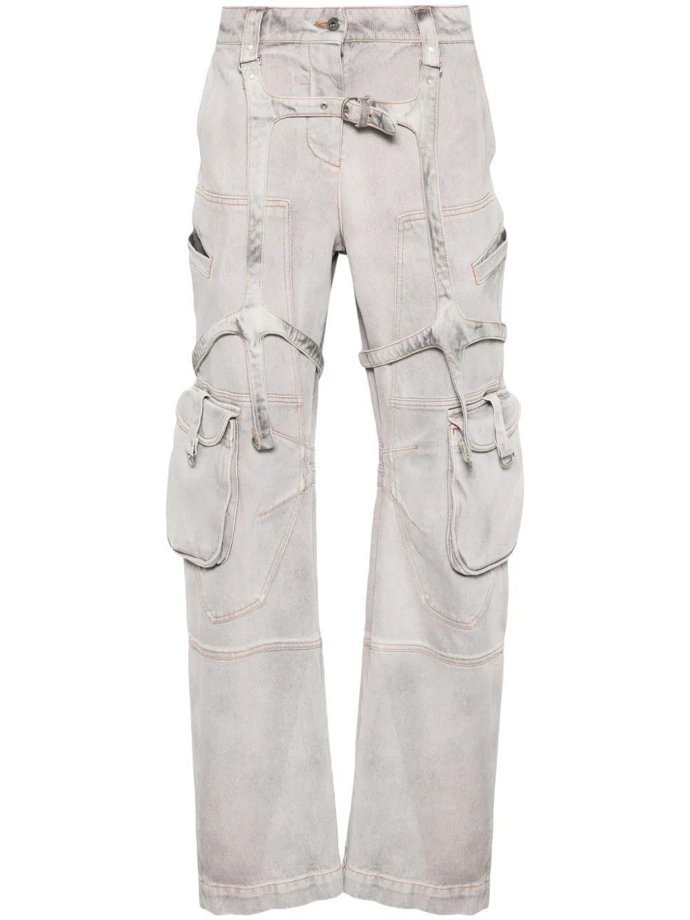 Off-White o1y1225 Cargo Denim Pant in Light Gray Size 26" / US 2 / IT 38 - 1 Thumbnail