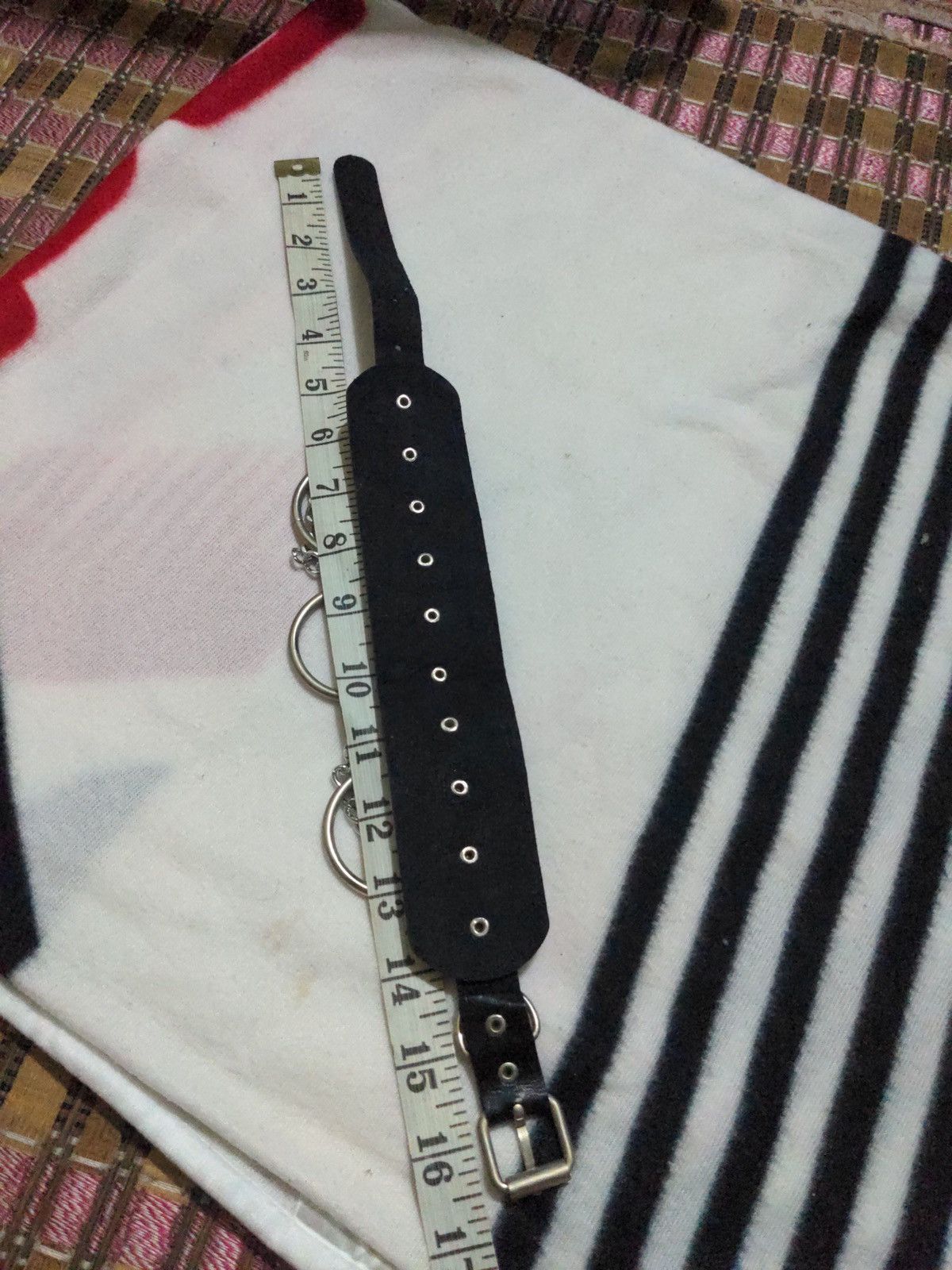 The Unbranded Brand Black Leather Punk Collar w/ O-Rings & Chains Size ONE SIZE - 5 Thumbnail