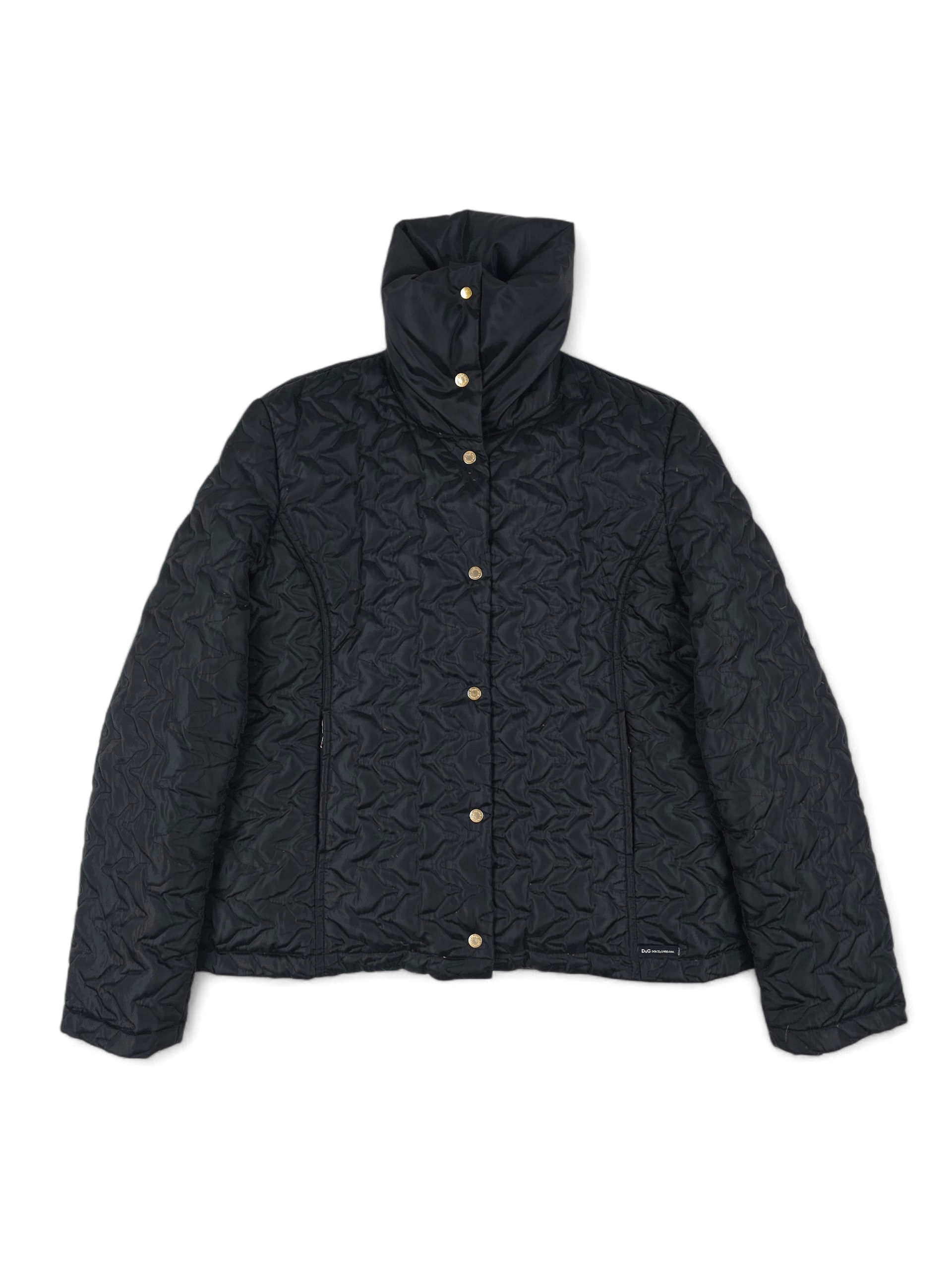 Dolce & Gabbana 💎 Dolce & Gabbana Black Quilted Down Jacket Size L Size L / US 10 / IT 46 - 2 Thumbnail