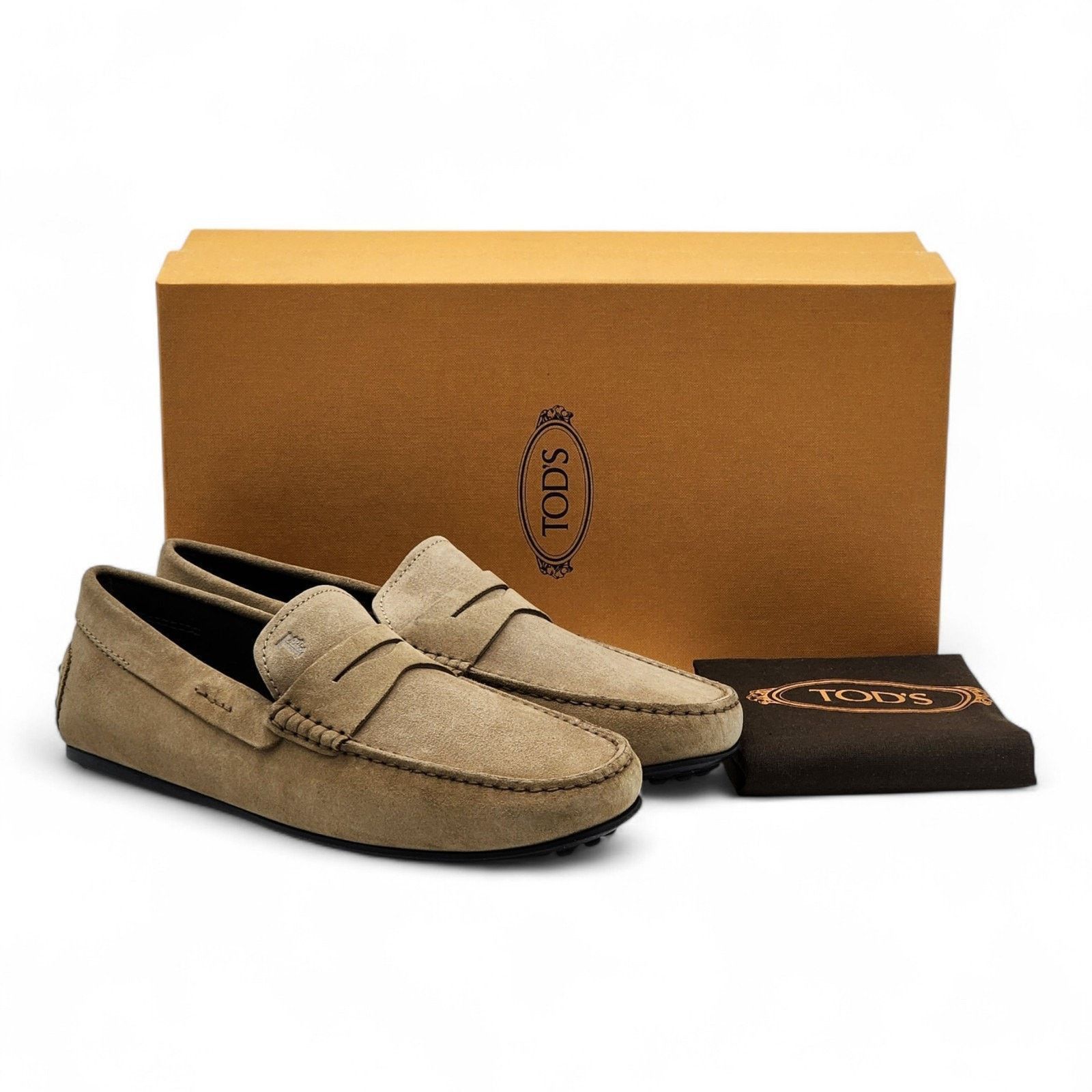 Tod's City Gommino Penny Suede Loafers Brown UK 7.5 US 9 NWB $695 Size US 9 / EU 42 - 2 Thumbnail