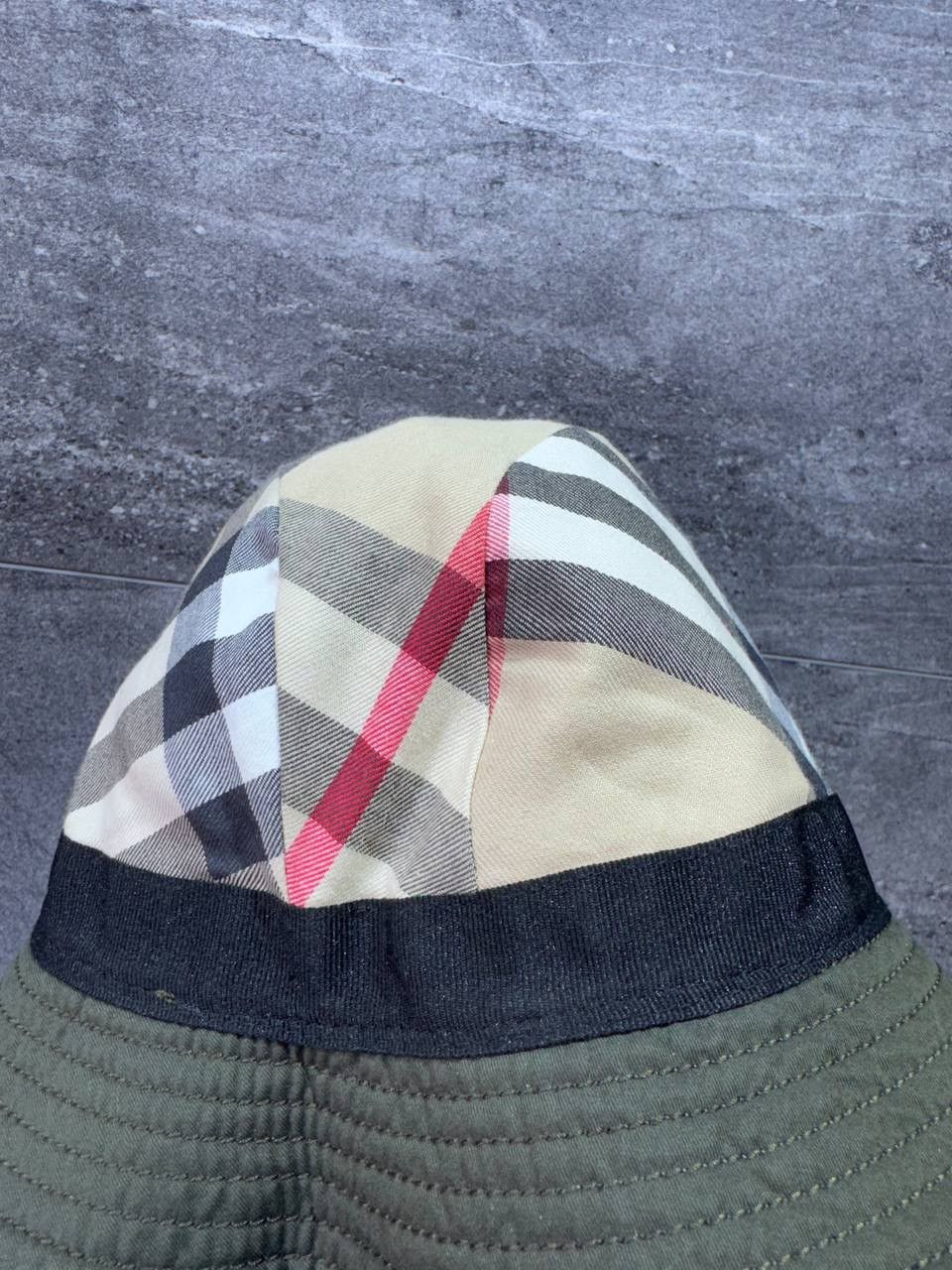 Burberry Burberry Green Cotton Bucket Hat Nova Check Lining Size M Size ONE SIZE - 11 Thumbnail