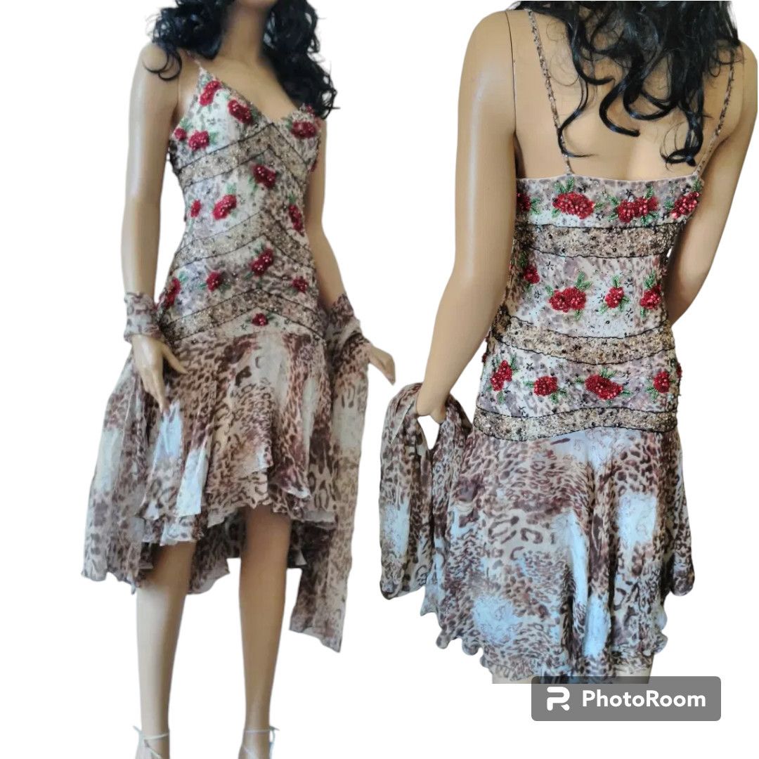 Other Leopard beaded slip dress sz M Spaghetti straps Size S / US 4 / IT 40 - 5 Thumbnail