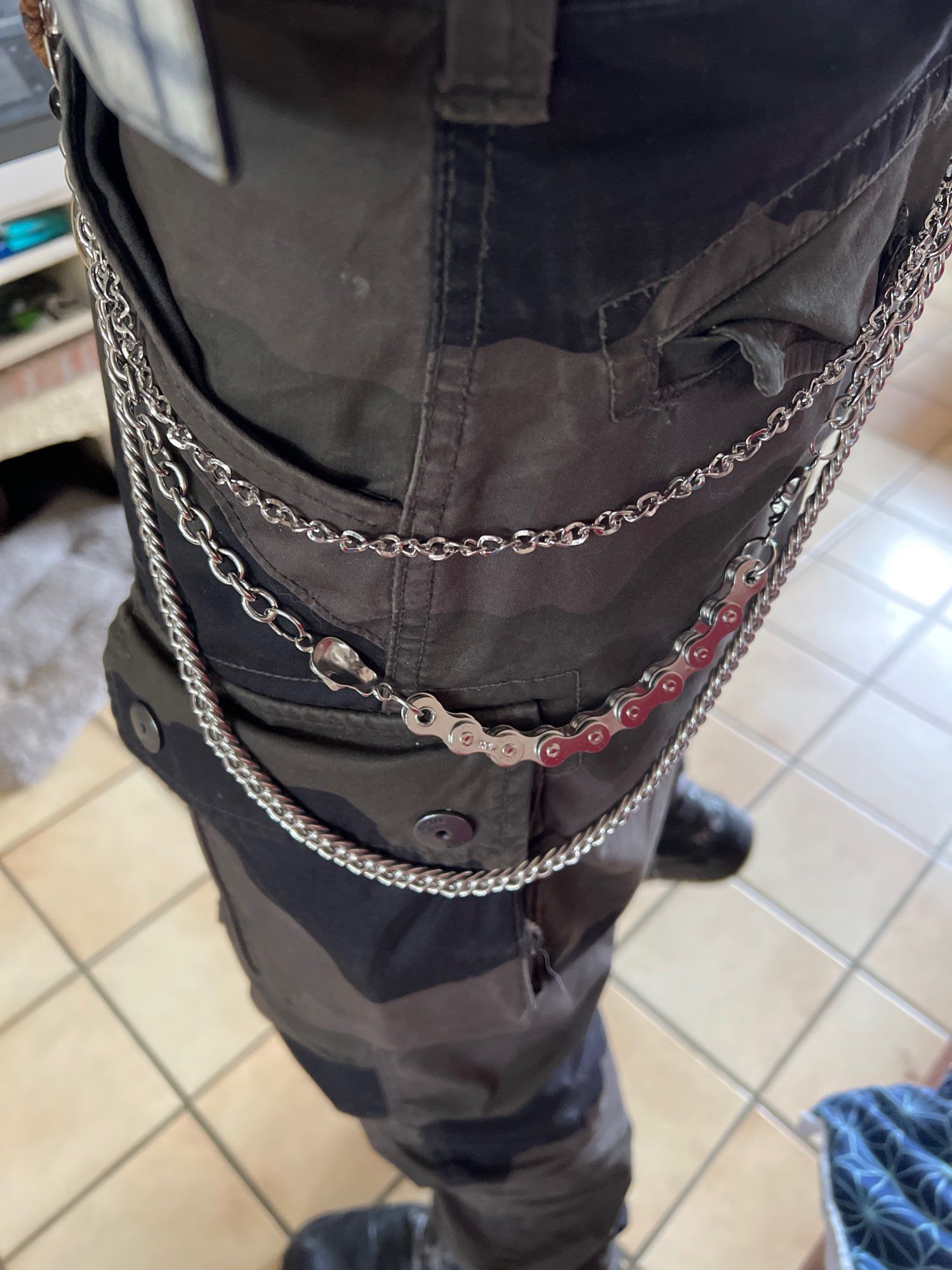 Jewelry Metal Skull Waist Pants Chain Key Chain Size ONE SIZE - 4 Thumbnail