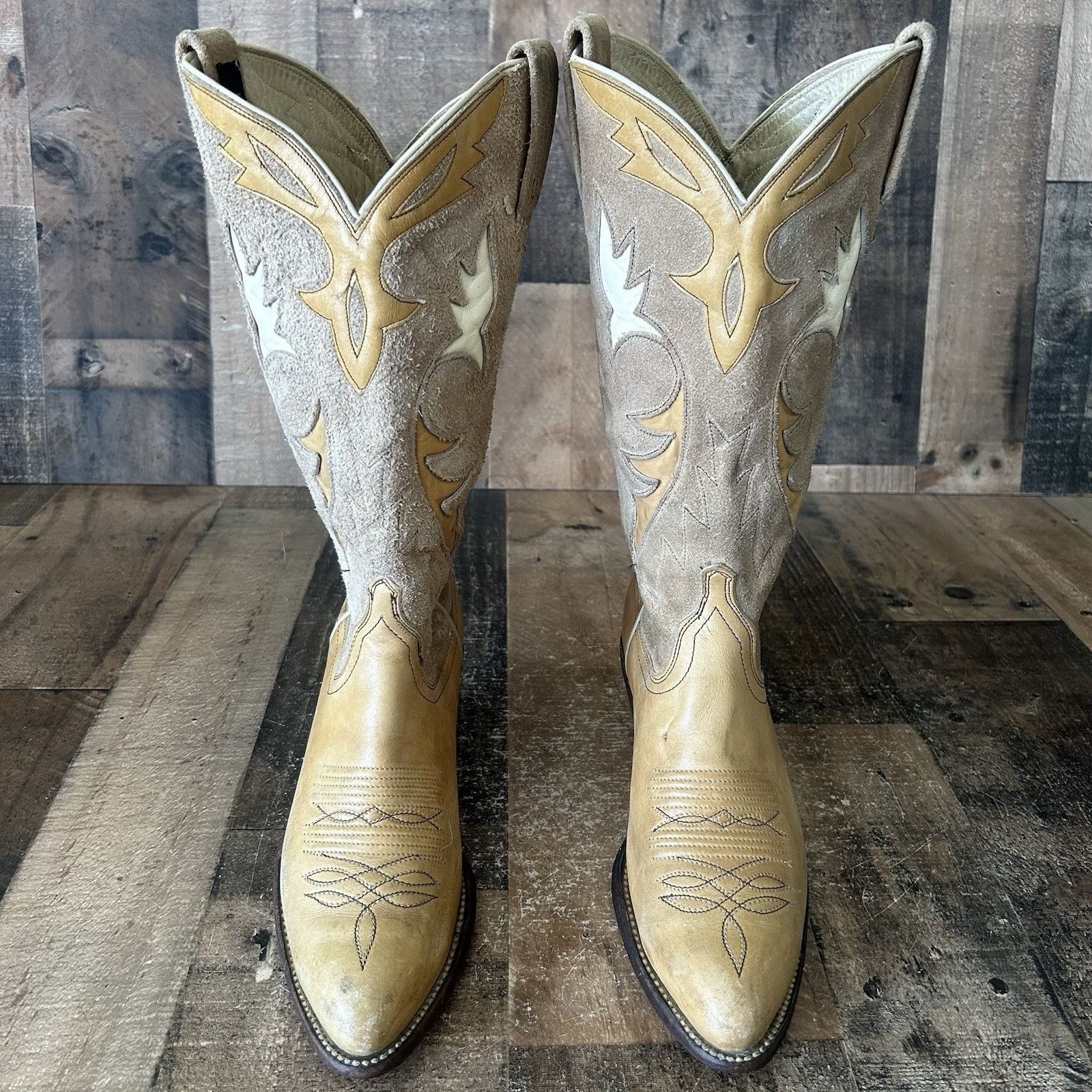 Dan Post Dan Post 4231 Suede Leather Inlay Cowboy Boots Womens 7.5 C Size US 7.5 / IT 37.5 - 3 Thumbnail
