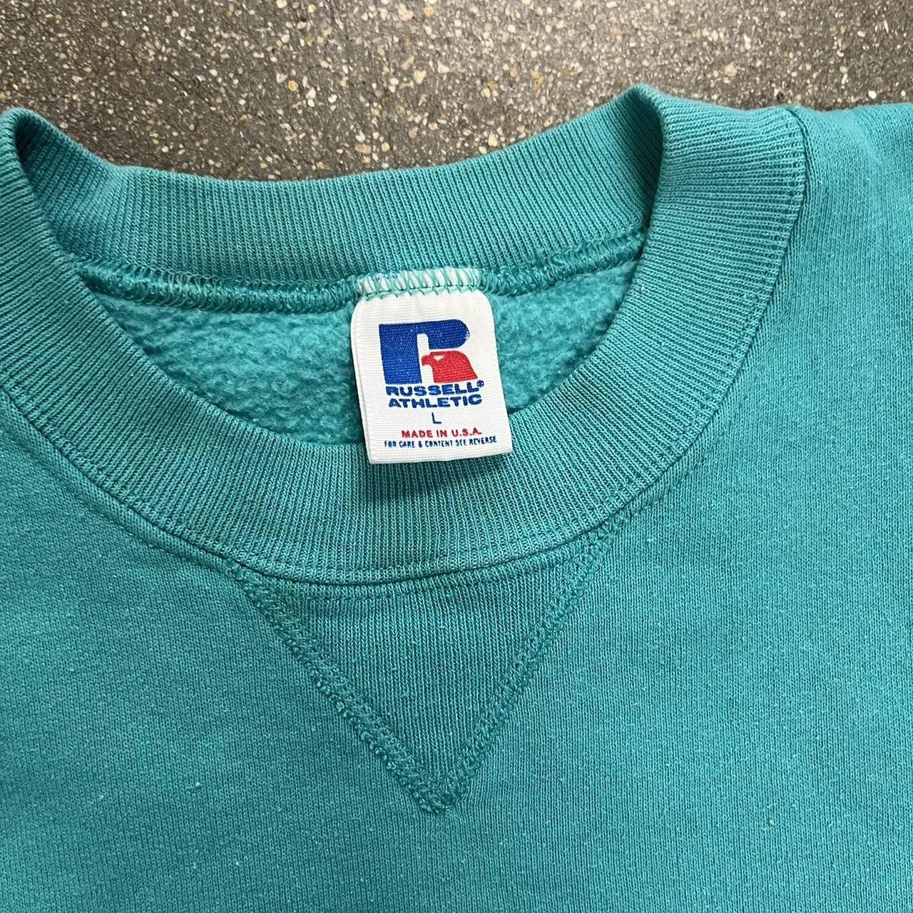 Russell Athletic VTG 90s Russell Athletic Turquoise Blank Sweatshirt Size US L / EU 52-54 / 3 - 5 Thumbnail