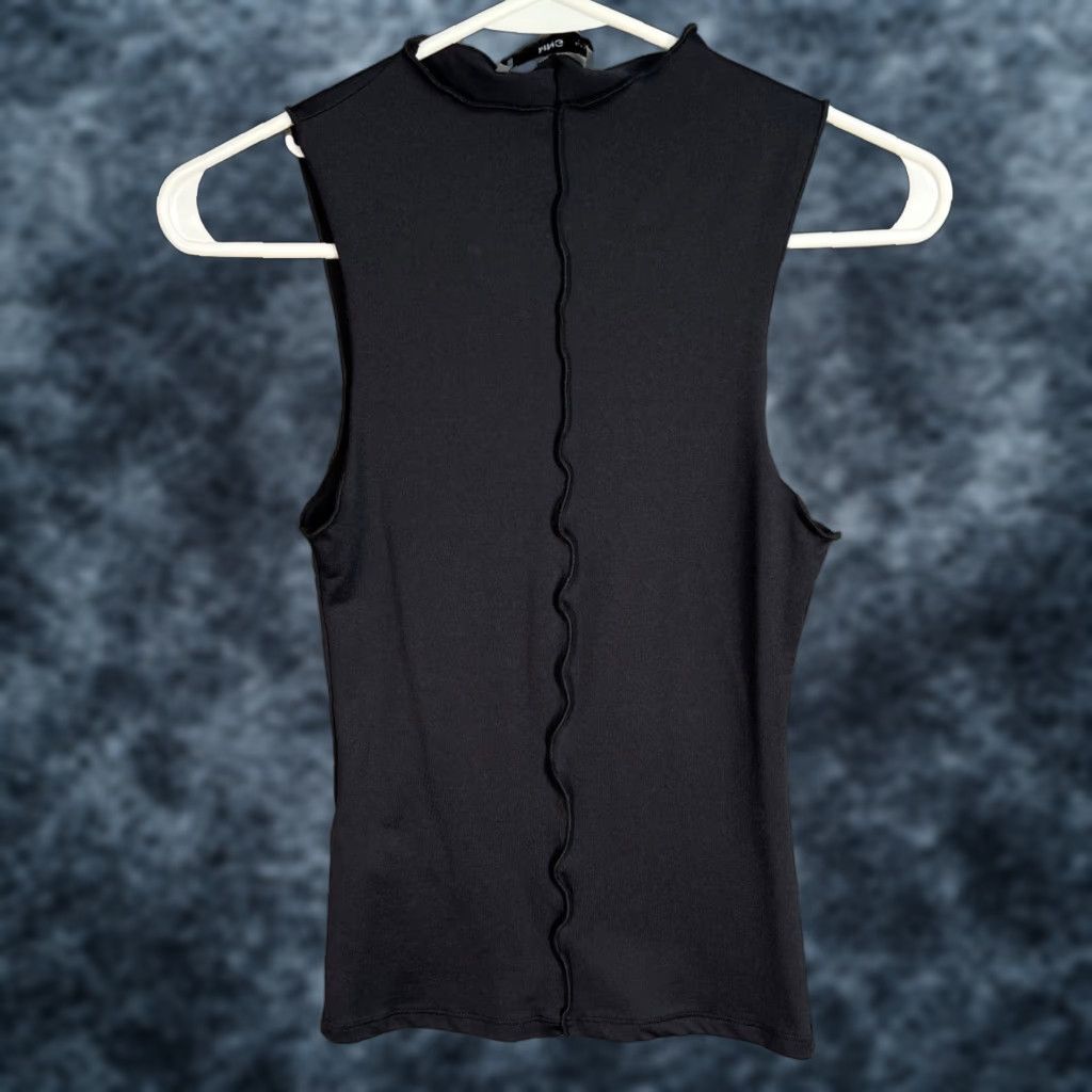 Mango Mango Womens Top Sleeveless Black Mock Neck Size Small Size S / US 4 / IT 40 - 1 Thumbnail