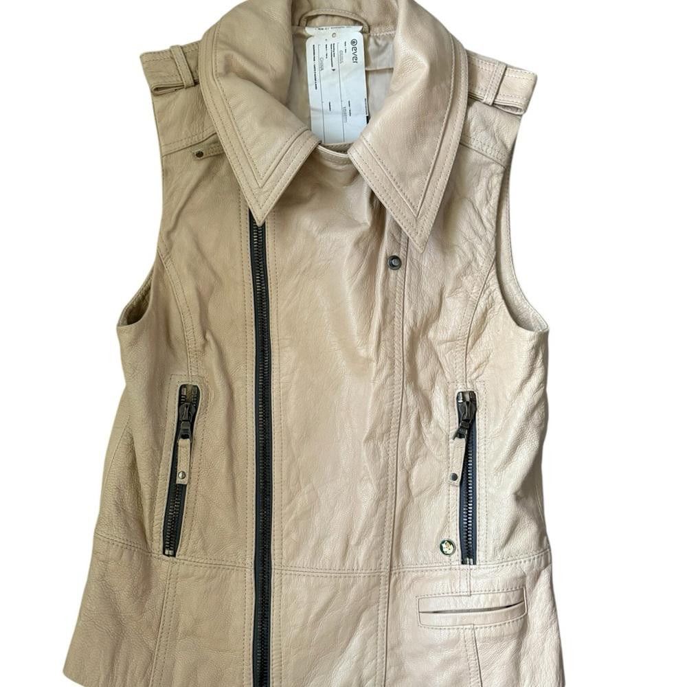 Ever × Leather RARE Ever Brand Lamb Leather Biker/Moto Vest New Size S / US 4 / IT 40 - 4 Thumbnail