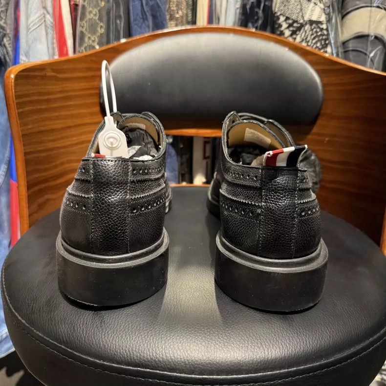 Thom Browne Thom Browne Classic striped black carved leather shoes Size US 12 / EU 45 - 3 Thumbnail