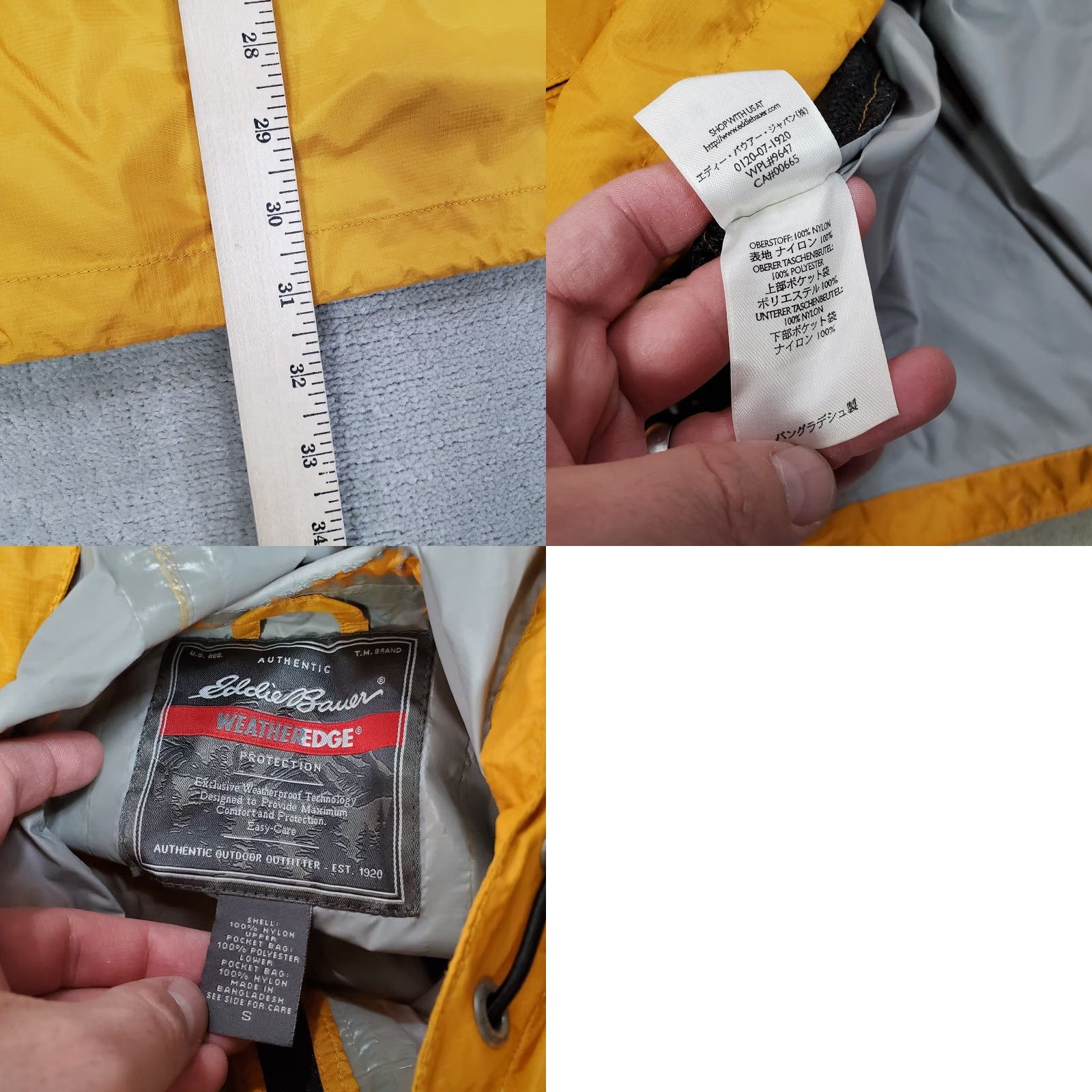 Eddie Bauer VINTAGE Eddie Bauer Jacket Mens S Yellow Windbreaker Coat Weatheredge Hooded Size US S / EU 44-46 / 1 - 8 Thumbnail