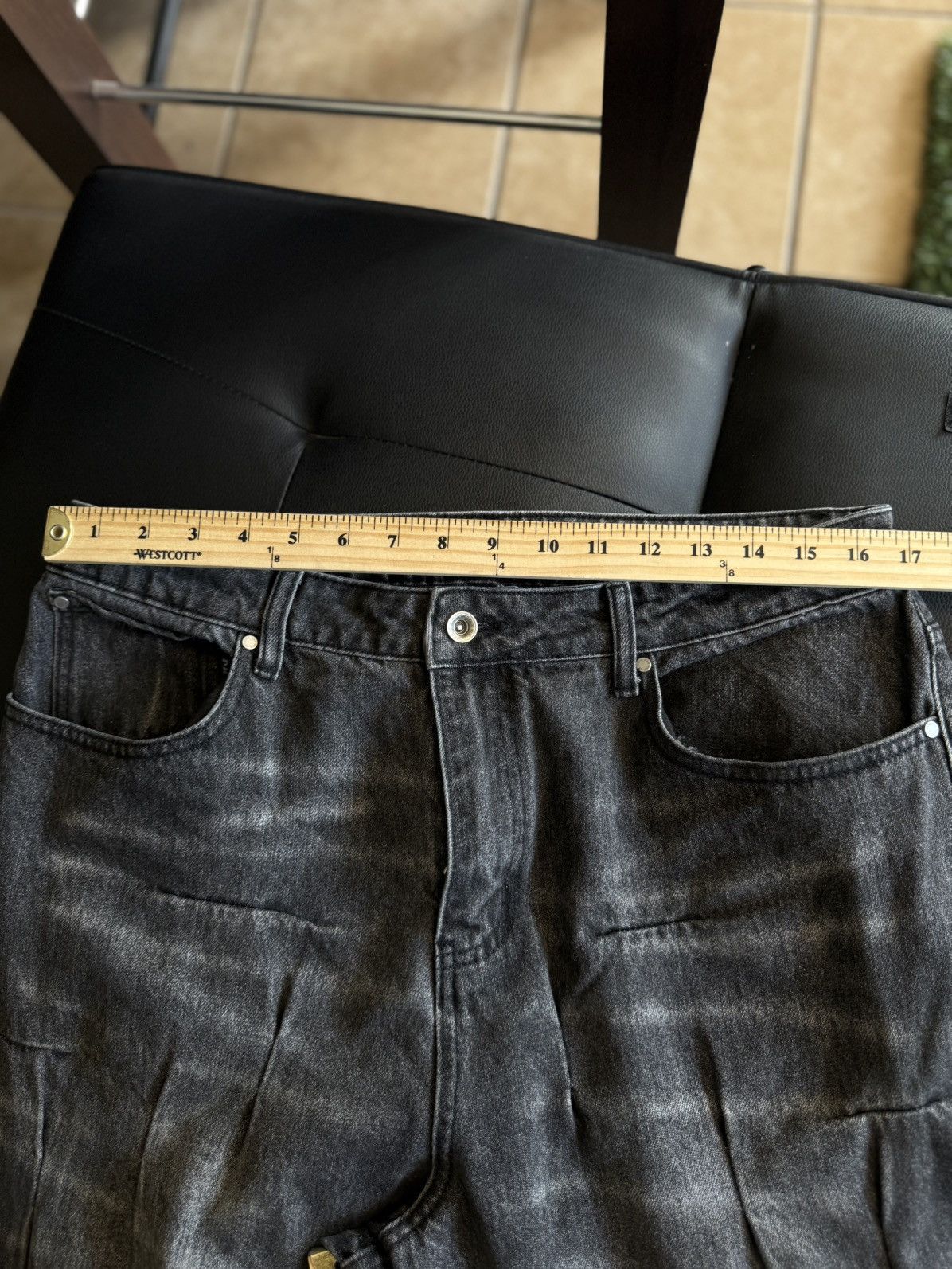 Who Decides War Who Decides War By MRDR BRVDO Black Wavy Denim Jeans 34 NEW Size US 34 / EU 50 - 11 Thumbnail