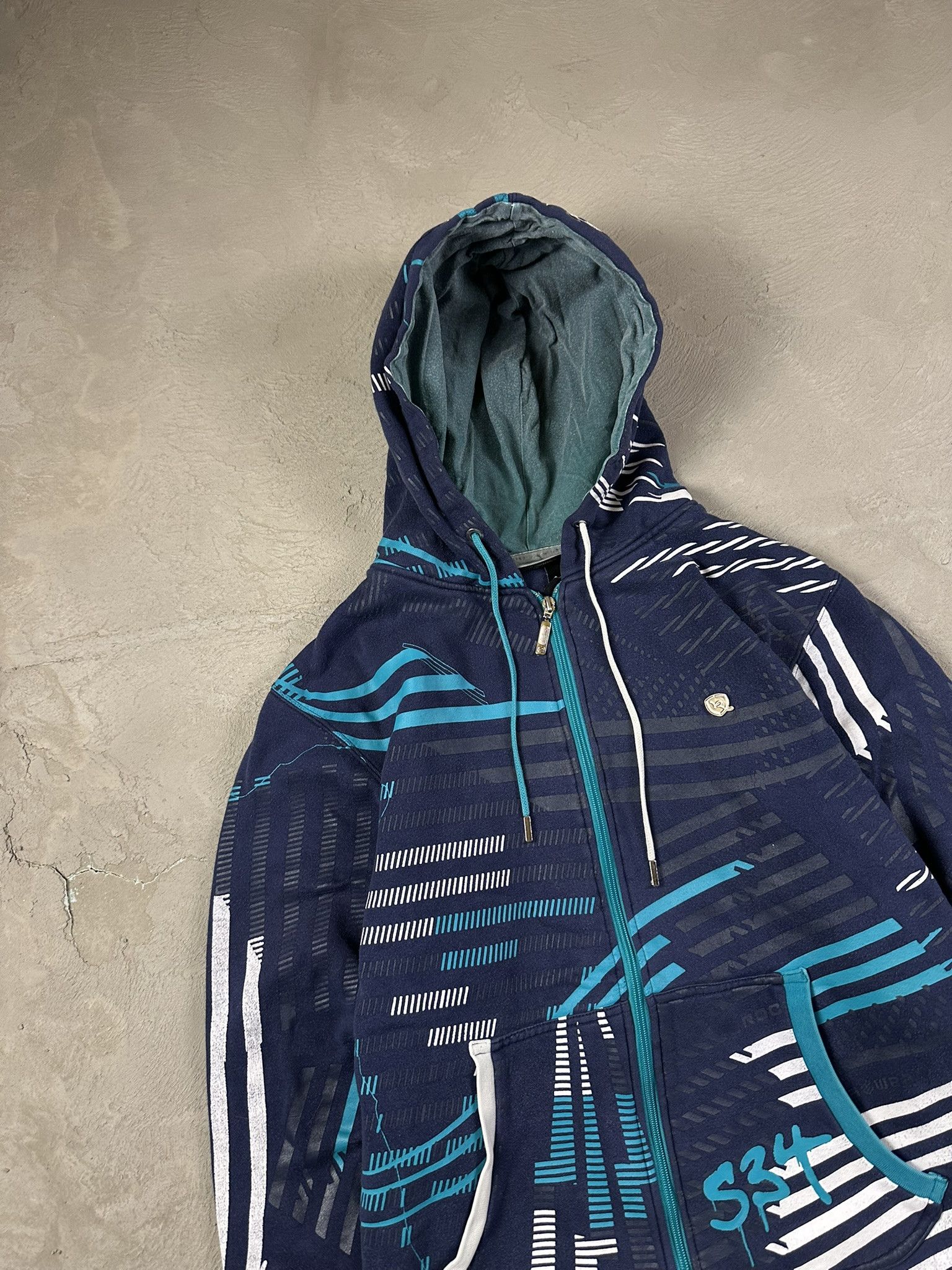 Rocawear Vintage Crazy Y2k Rocawear Fullprint Hiphop Rap Zip Hoodie Size US S / EU 44-46 / 1 - 7 Thumbnail