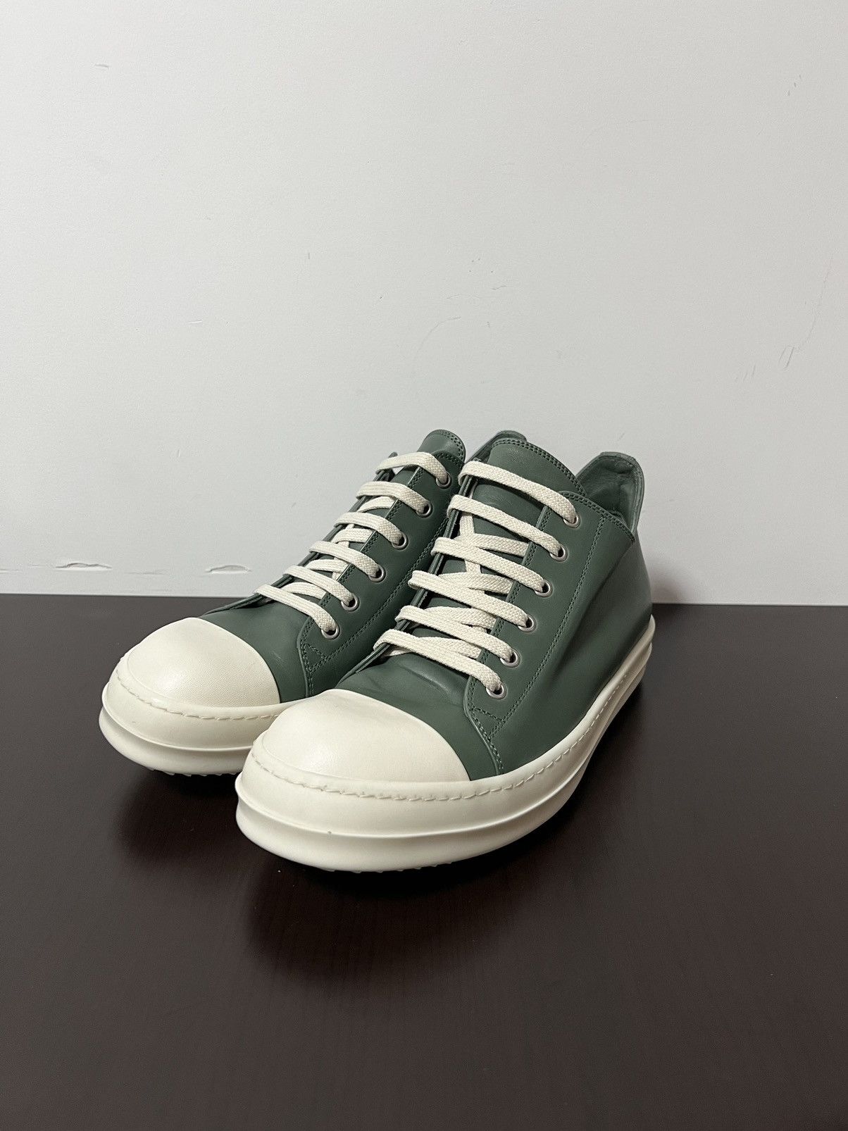 Rick Owens Rick Owens Teal Mainline Leather Low Ramones - Size 41 Size US 8 / EU 41 - 2 Thumbnail
