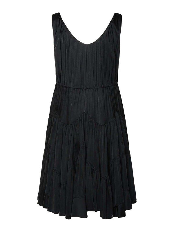 Lanvin o1y0326 Mini Dress in Black Size S / US 4 / IT 40 - 2 Thumbnail