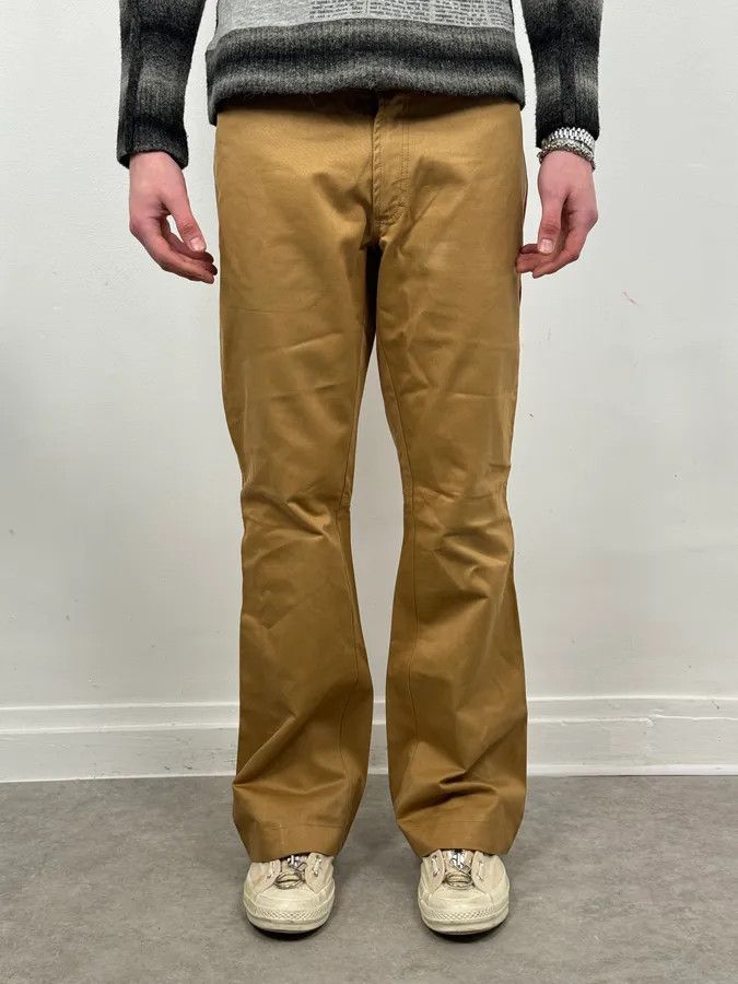Dsquared2 1990s Dsquared2 Beige & Red Lined Flared Pants Size US 32 / EU 48 - 3 Thumbnail