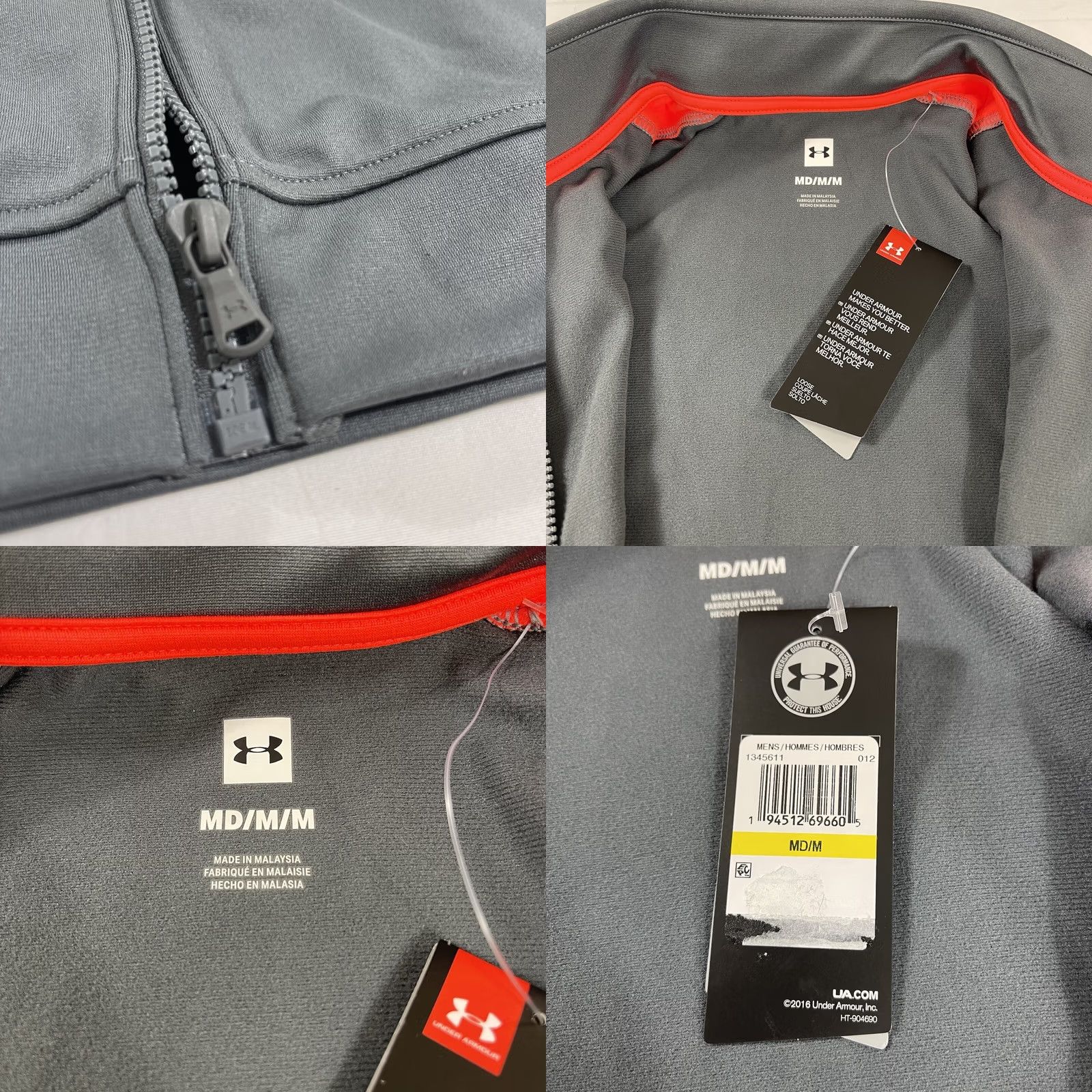 Under Armour Under Armour Unstoppable Track Jacket Mens M Gray Full Zip Pockets Logo 1345611 Size US M / EU 48-50 / 2 - 9 Thumbnail