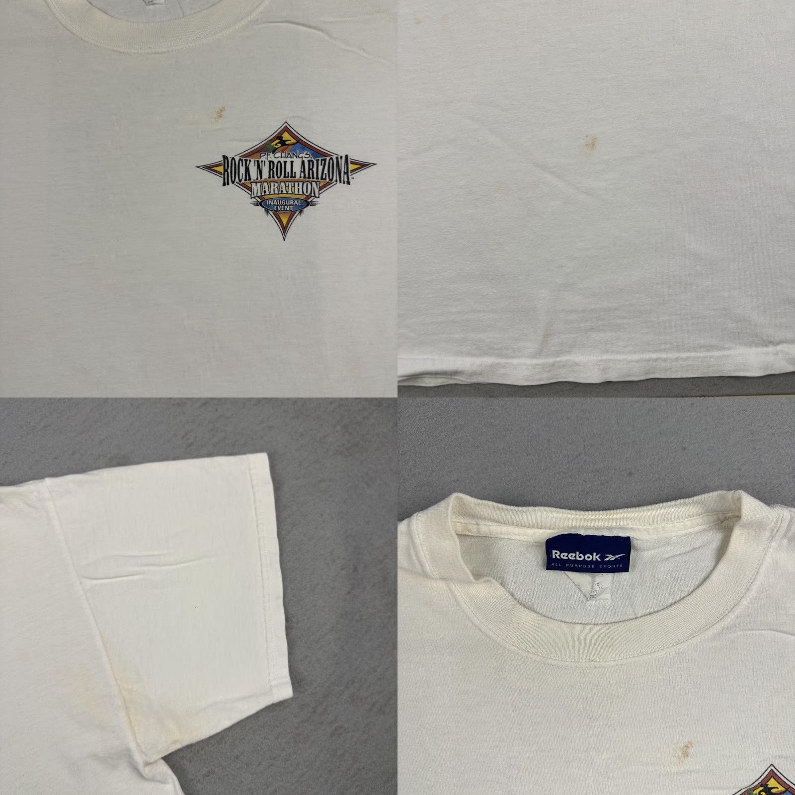 Reebok VINTAGE Reebok Shirt Mens Large White Rock N Roll Arizona Marathon Inaugural Event 2004 Crew Neck Short Sleeve Graphic Print 100% Cotton Size US L / EU 52-54 / 3 - 8 Thumbnail