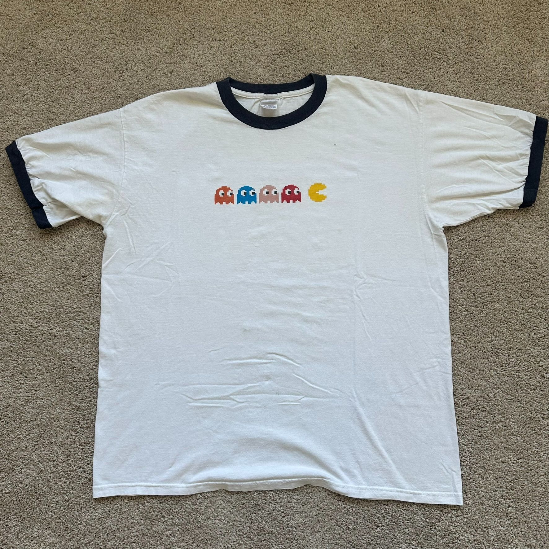 Anvil Vintage Y2K Pac-Man Ghosts Ringer T-Shirt 25th Anniversary N Size US XL / EU 56 / 4 - 7 Thumbnail
