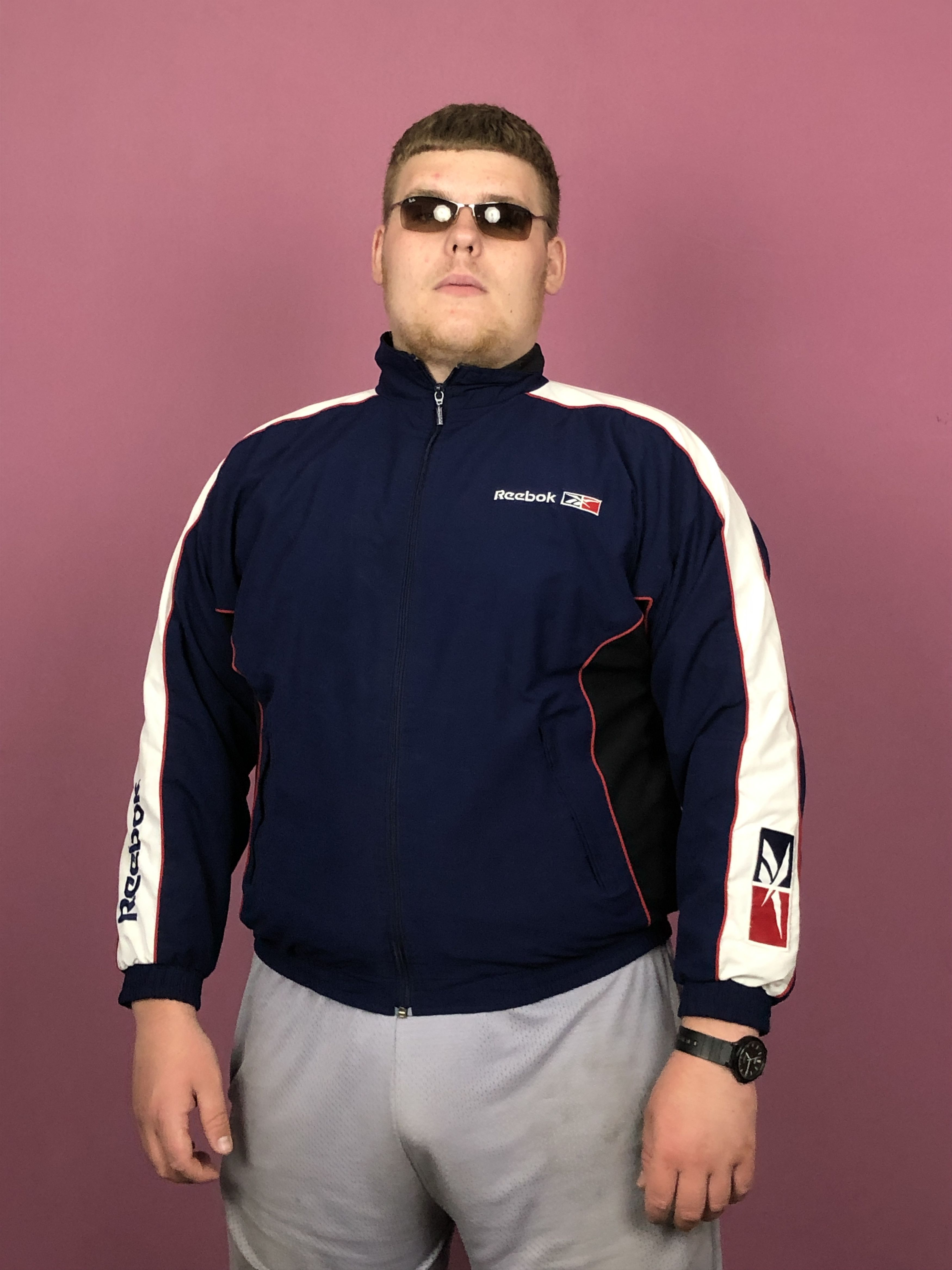 Reebok × Vintage 90s Reebok Vintage Men's Windbreaker Jacket - L Size US L / EU 52-54 / 3 - 2 Thumbnail