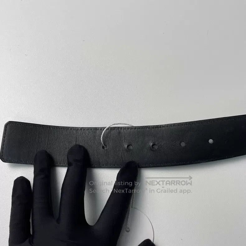Louis Vuitton Louis Vuitton Black Checkerboard Letter Leather Belt Size ONE SIZE - 4 Thumbnail