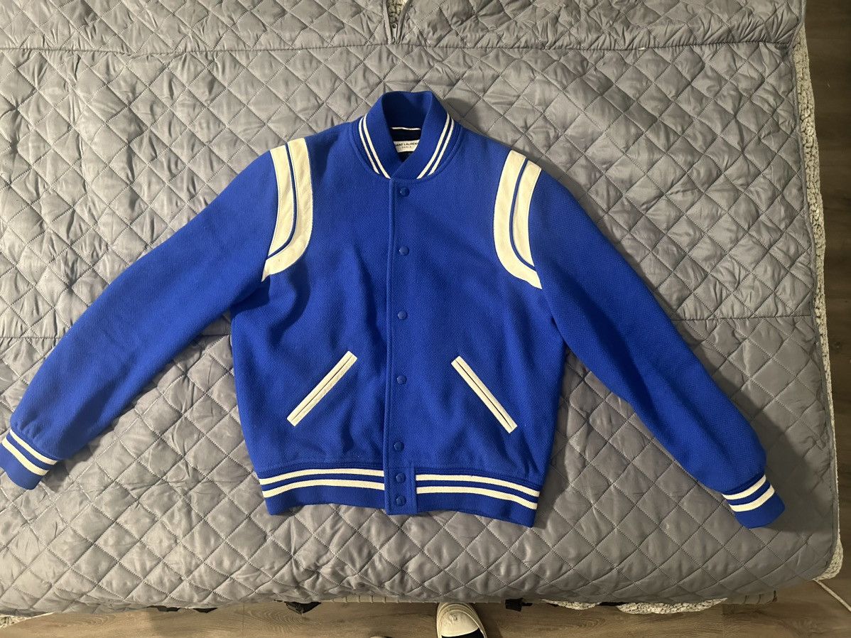 image of YVES Saint Laurent Teddy Jacket - Royal Blue, Men's (Size Medium)