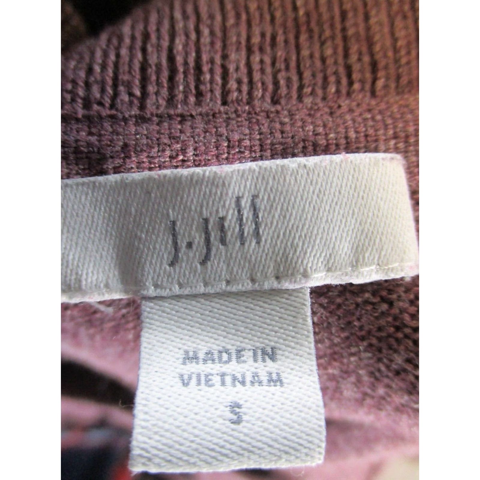 J. Jill VINTAGE J. Jill Sweater Women's Small Pullover Knit Long Sleeve V-Neck Burgundy Cotton Blend 90s Womens Size S / US 4 / IT 40 - 3 Thumbnail