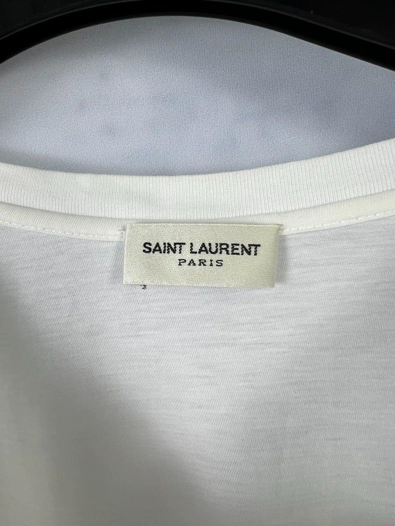 Yves Saint Laurent Saint Laurent13ss First Year Pure White V-Neck Short Sleeve Size US XS / EU 42 / 0 - 3 Thumbnail
