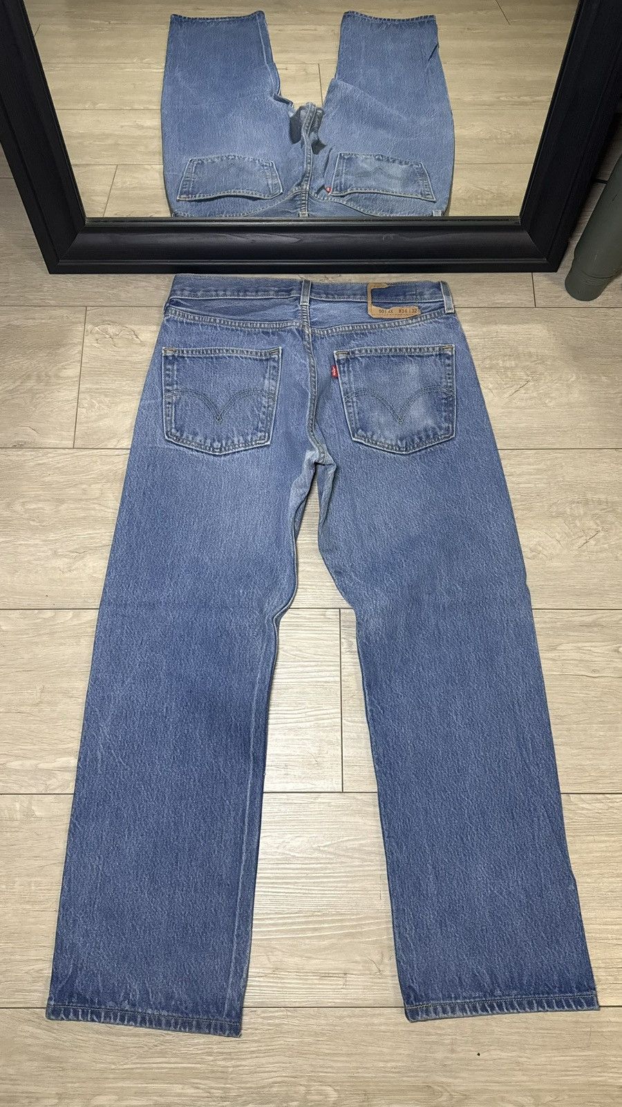 Levi's Vintage 1990s Levi’s 501 XX 34 x 32 Baggy Blue Wash Denim Size US 34 / EU 50 - 2 Thumbnail
