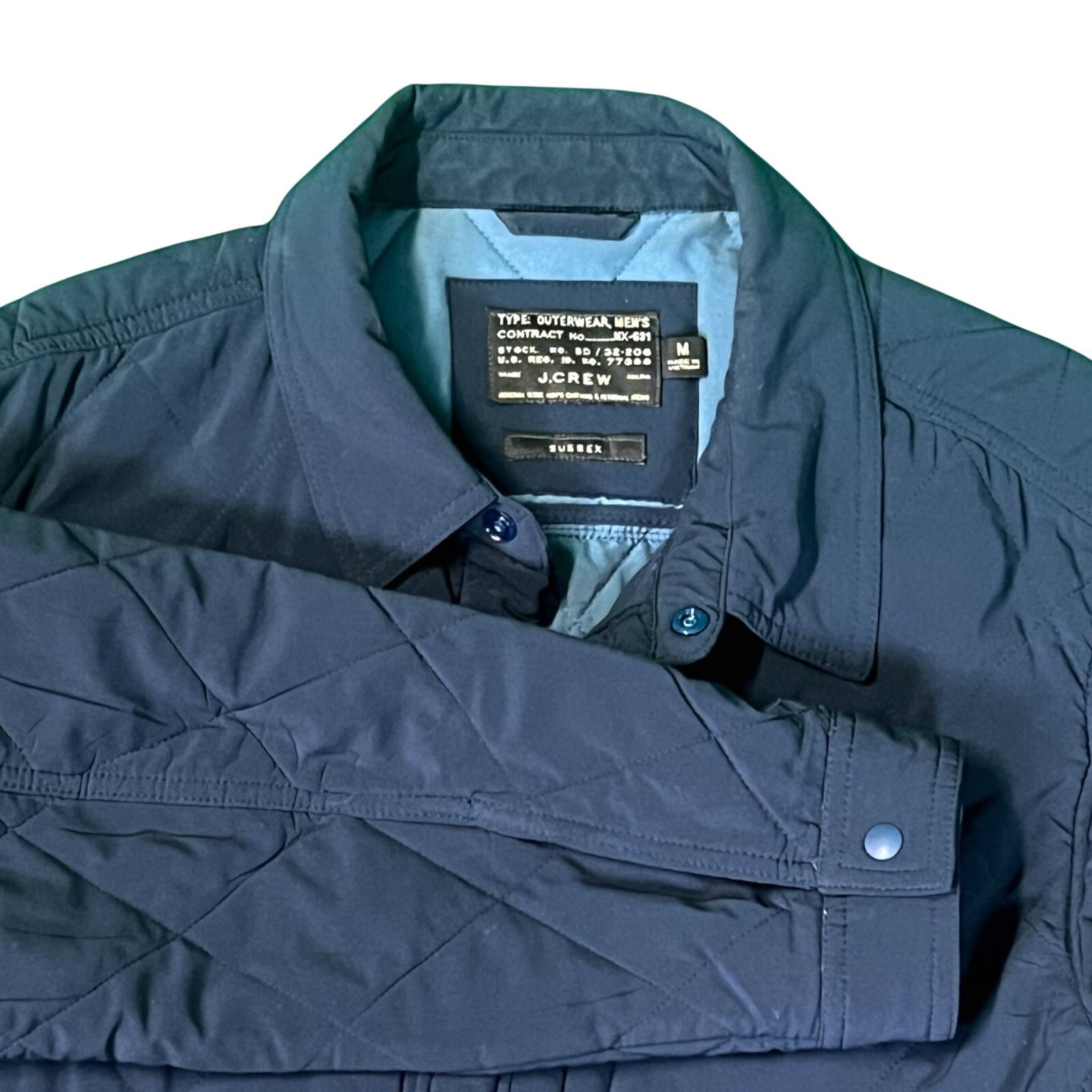 J.Crew J. Crew Men's Medium Sussex Navy Blue Quilted Chore Jacket Size US M / EU 48-50 / 2 - 3 Thumbnail