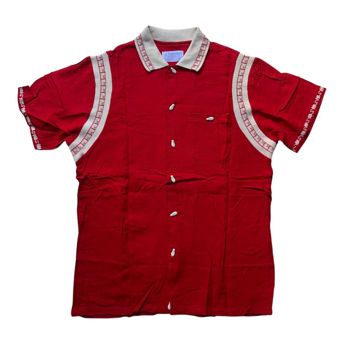 Japanese Brand Vtg Houston japan bowling shirt with bowling buttons shape Size US M / EU 48-50 / 2 - 4 Thumbnail
