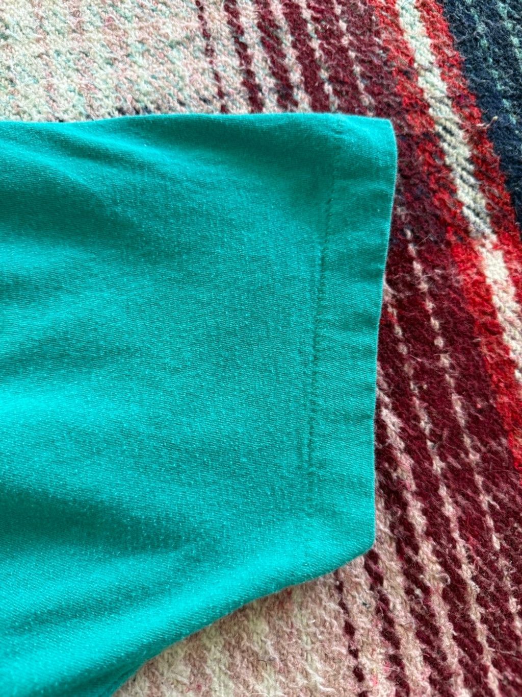 Fruit Of The Loom 90s Fruit of the Loom Teal Selvedge Pocket Tee L Size US L / EU 52-54 / 3 - 6 Thumbnail