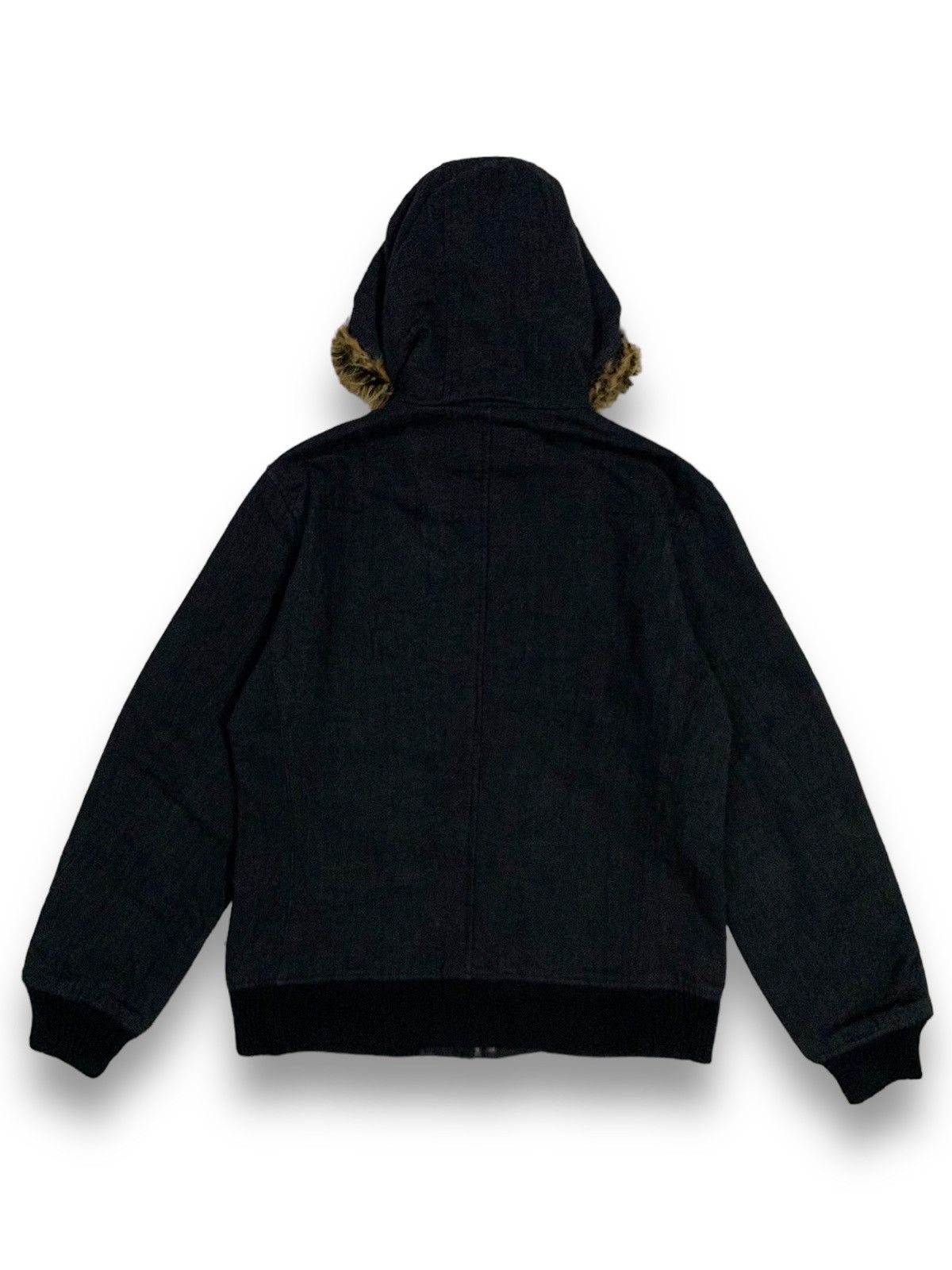 14th Addiction Vintage Michel Klein Homme Paris Denim FauxFur Hooded Jacket Size US M / EU 48-50 / 2 - 2 Thumbnail