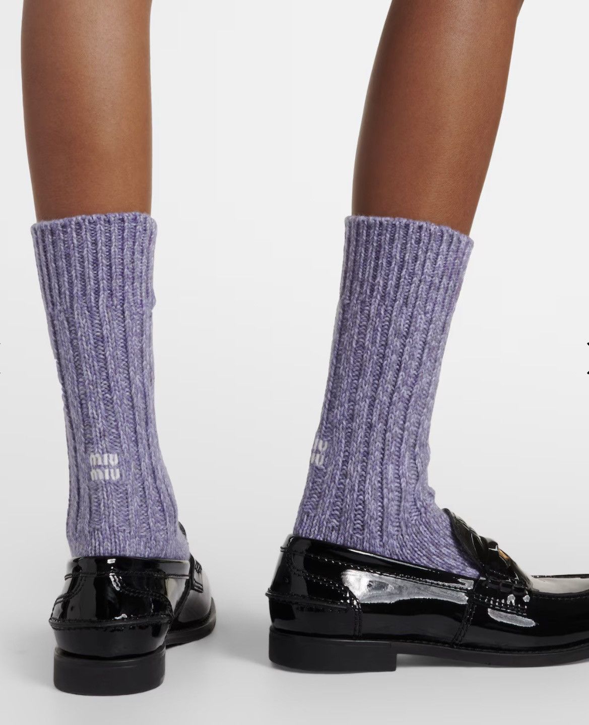 🔥 Miu Miu cashmere wool logo socks