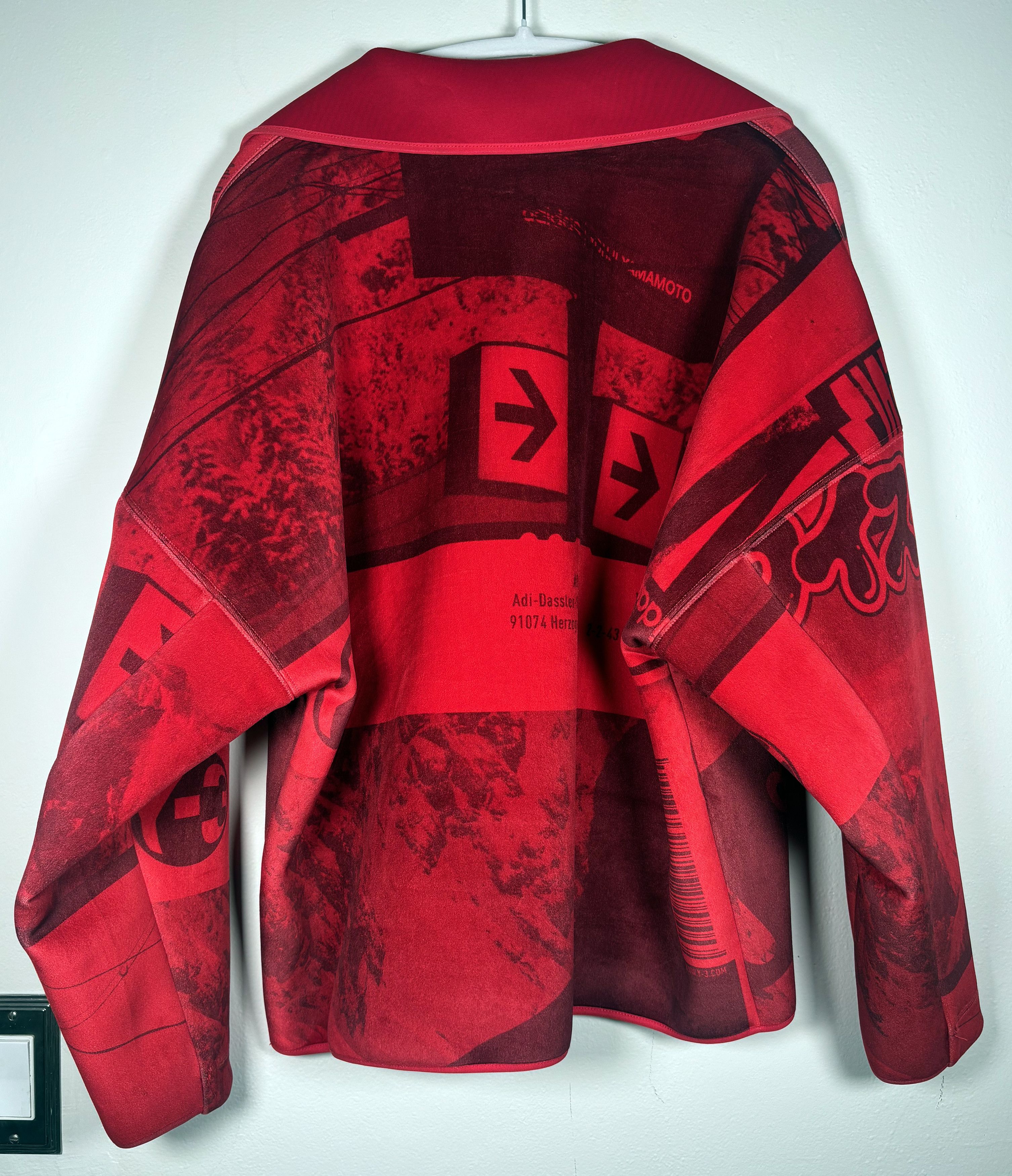 Y-3 Red Neopreme Style Graphic Printed Zip Collar Jacket 2021 Size US S / EU 44-46 / 1 - 2 Thumbnail