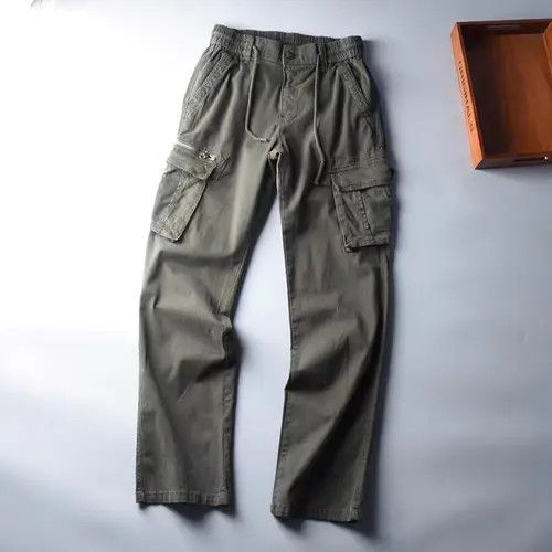 Jean Multi-pocket casual straight-leg cargo pants Size US 32 / EU 48 - 1 Thumbnail
