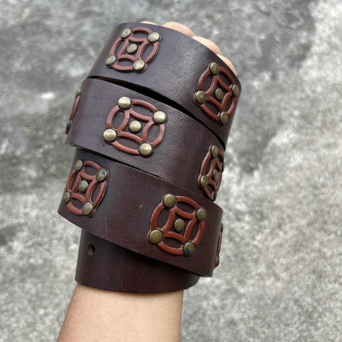 Vintage Vintage studded leather belt (Kapital Style) Size ONE SIZE - 1 Thumbnail