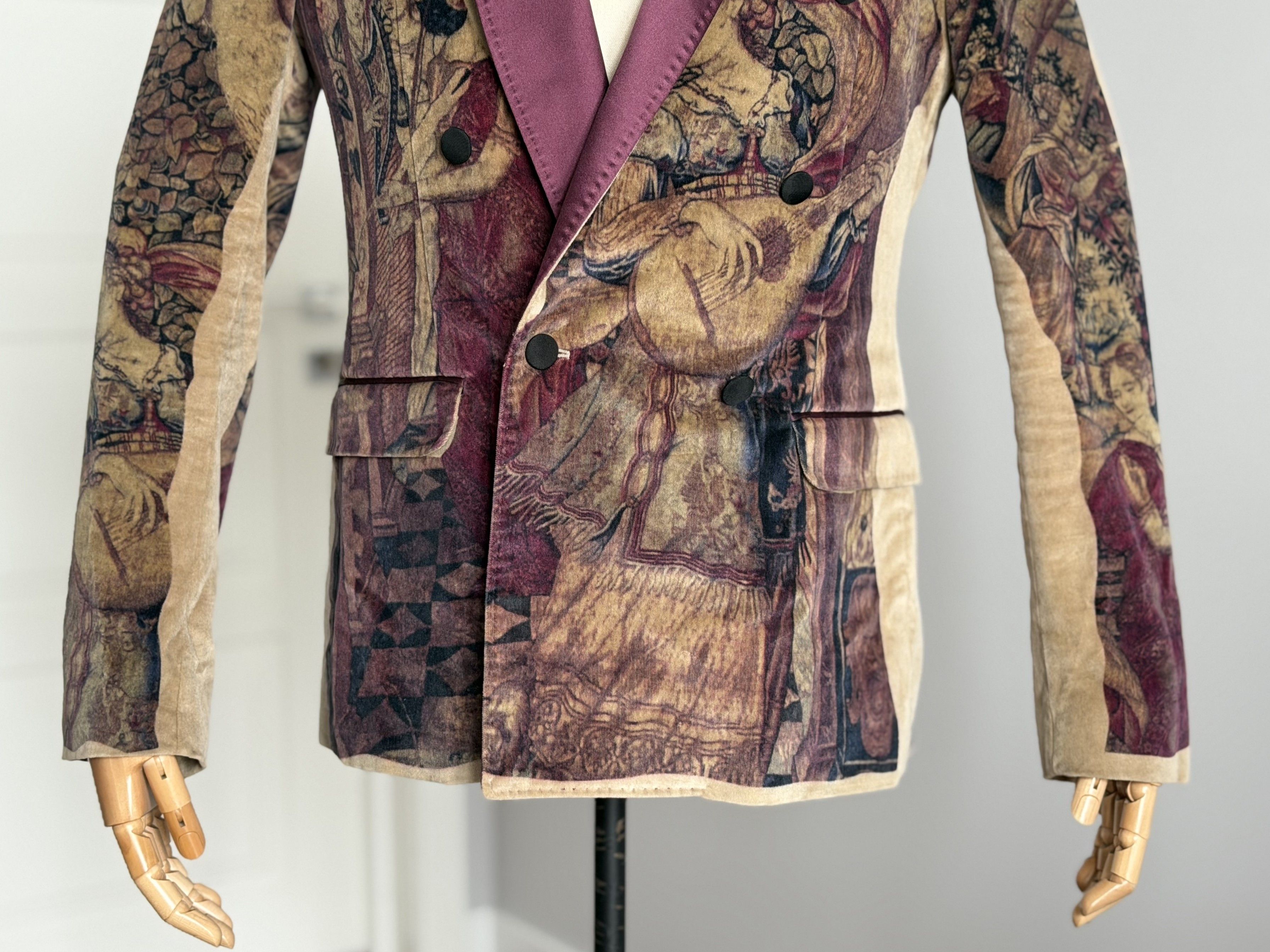 Dolce & Gabbana DOLCE & GABBANA Velvet Blazer Jacket Fresco Renaissance Size 48R - 4 Thumbnail