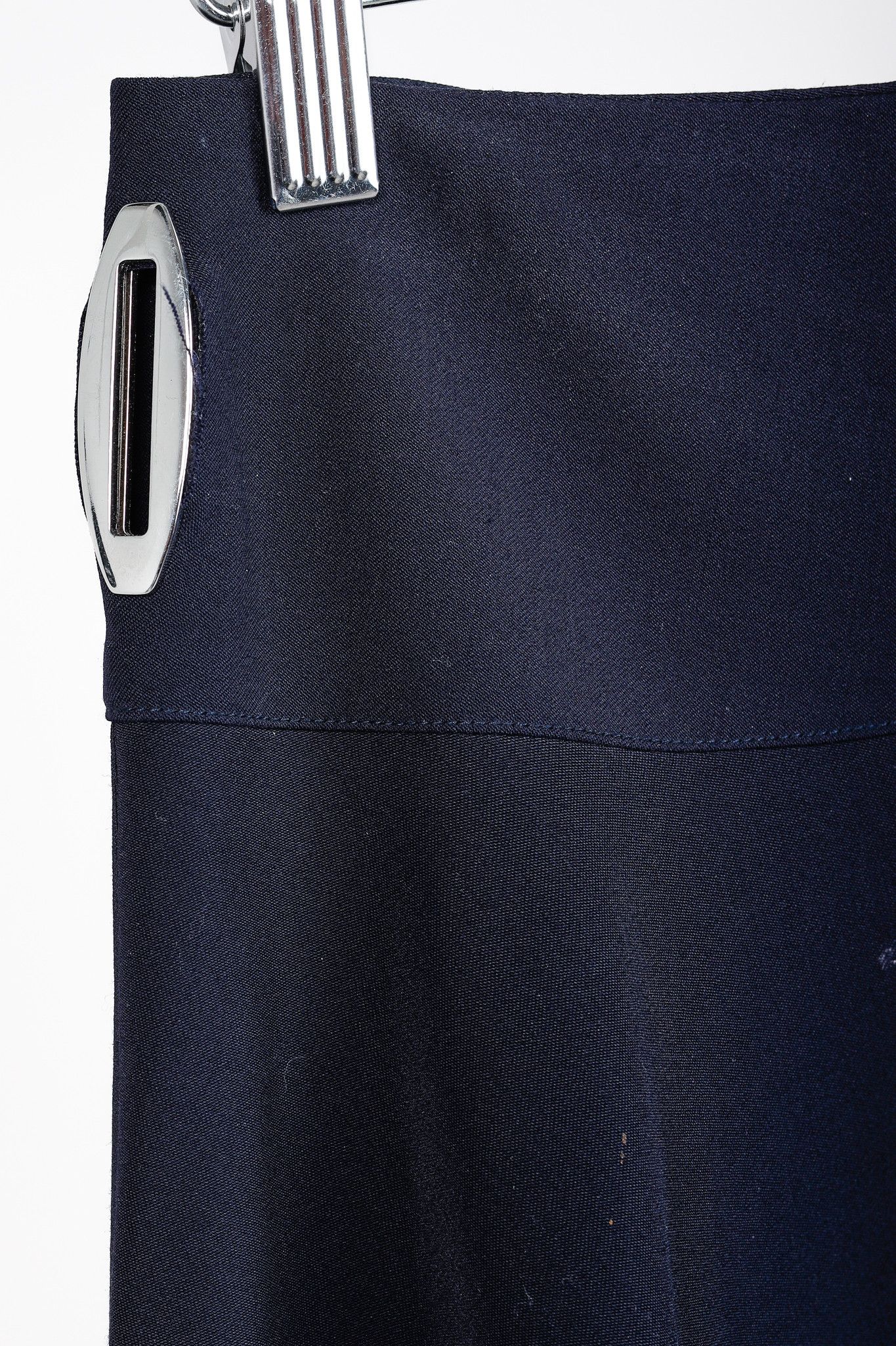 Sarah Pacini Sarah Pacini AW16 Navy Wool-Blend Long Asymmetrical Skirt Size 28" / US 6 / IT 42 - 4 Thumbnail