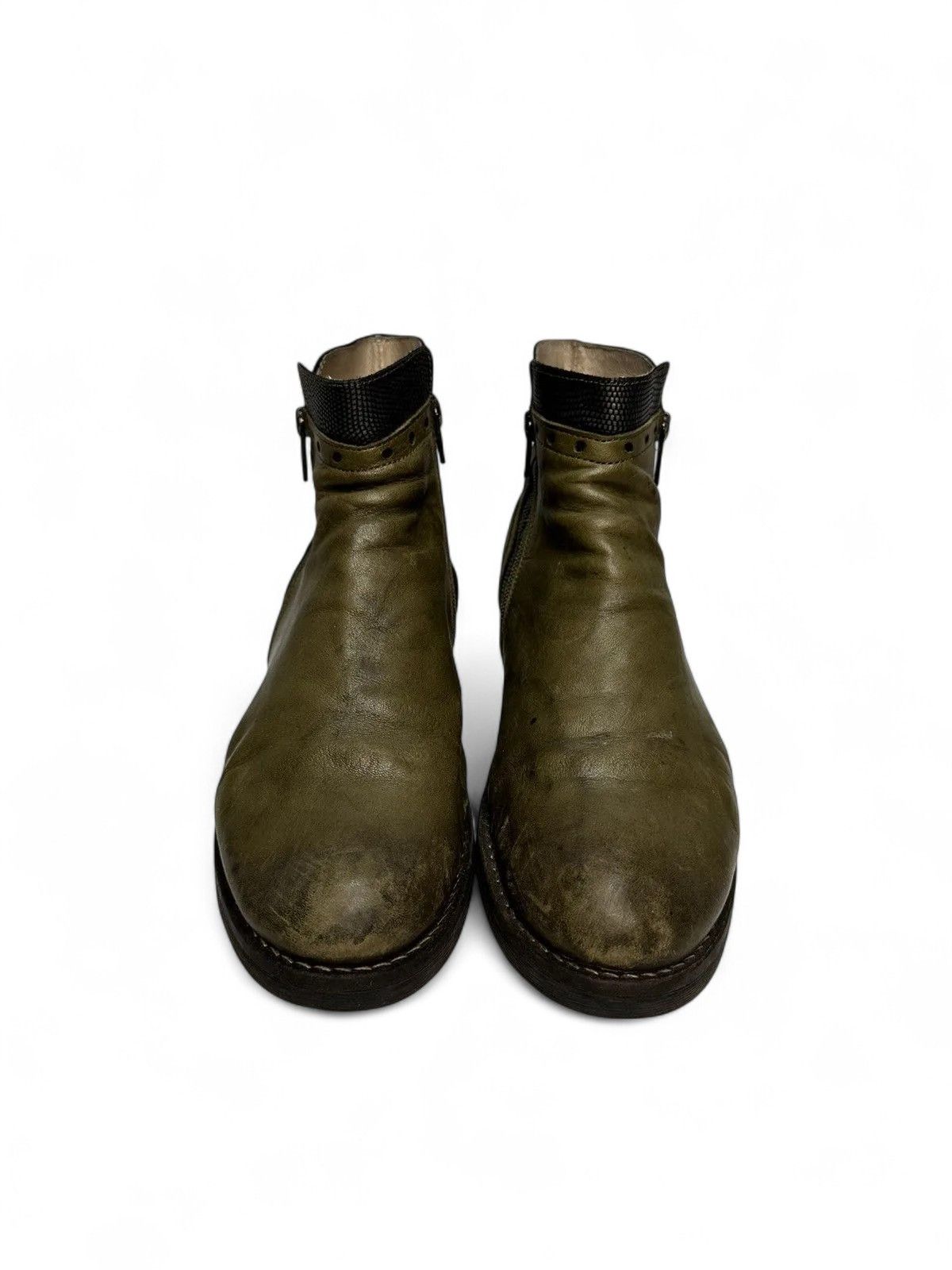 A.S.98 Vintage Casta Green Leather Boots Rare Y2K Style Size US 9 / IT 39 - 3 Thumbnail