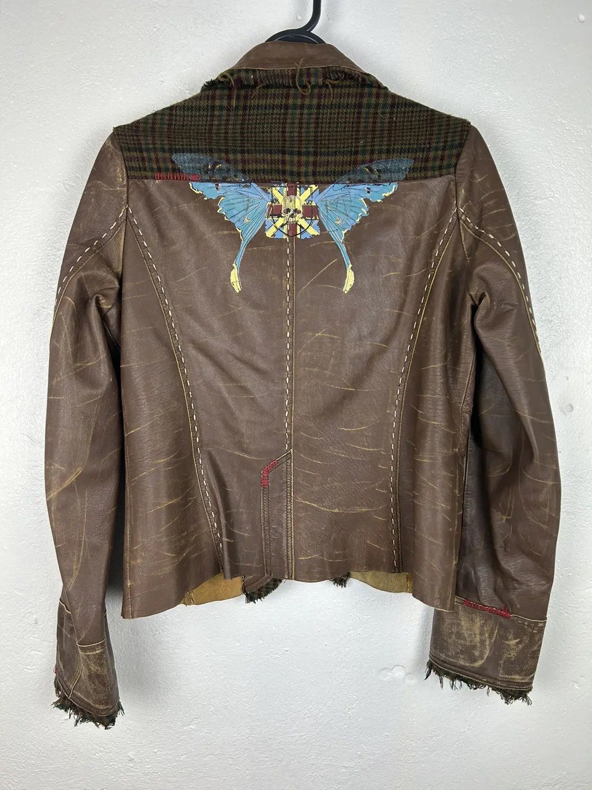Christian Audigier Vintage Ed Hardy Crazy Design Leather Jacket In Brown Size M / US 6-8 / IT 42-44 - 10 Thumbnail